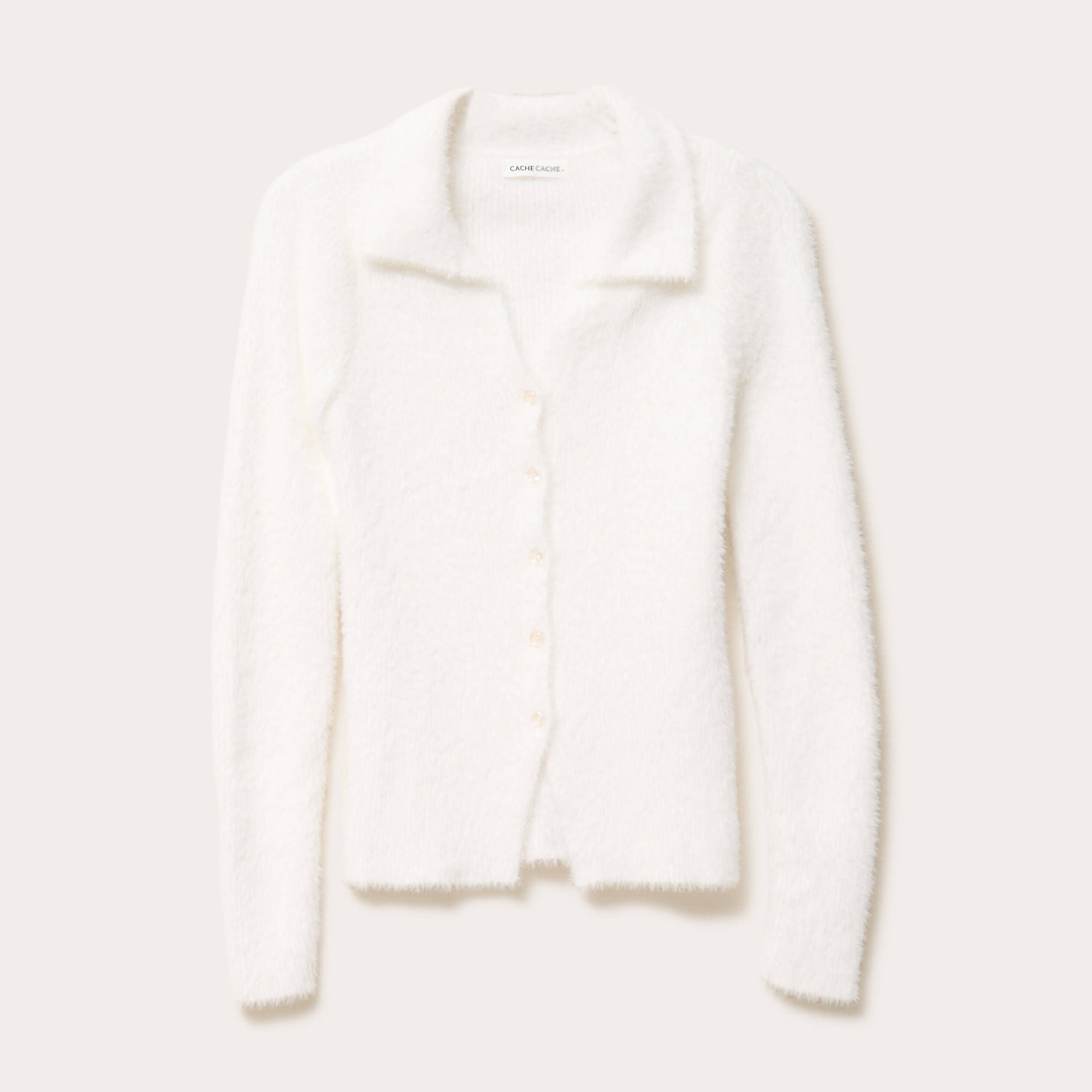 Gilet coupe ajust&eacute;e ecru femme