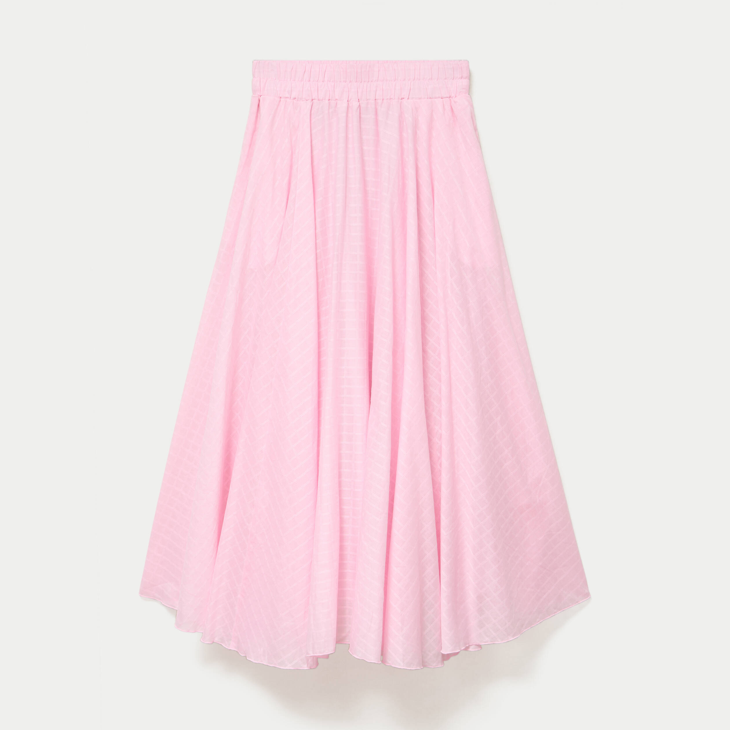 Jupe longue &eacute;vas&eacute;e rose clair femme
