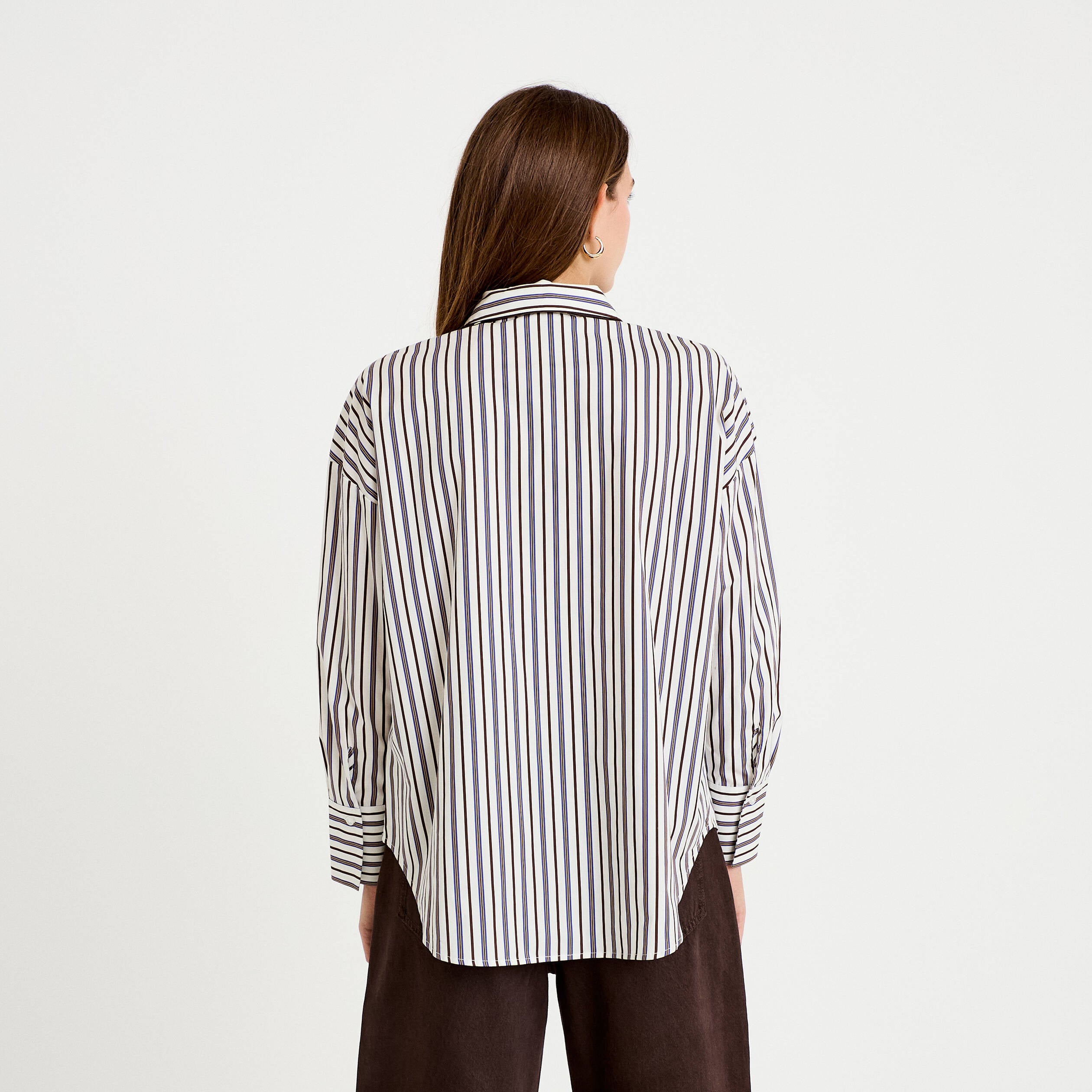 Chemise oversize manches longues blanc femme