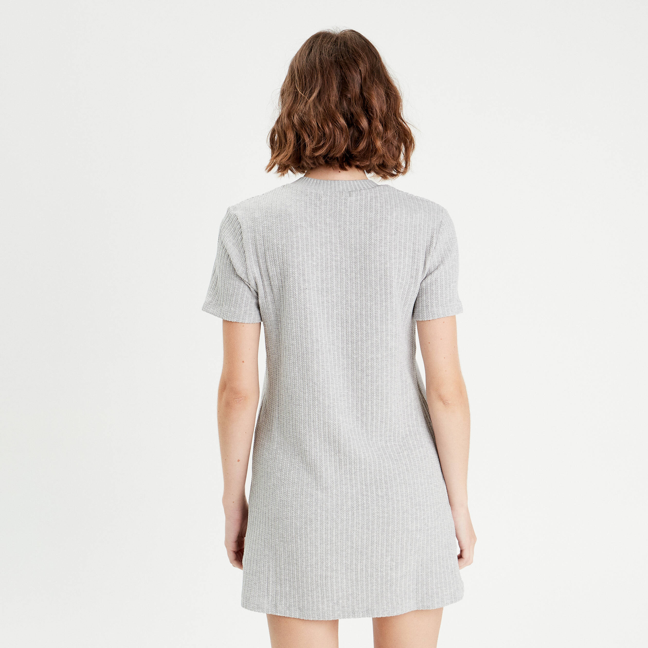 Robe Pull Tricot MEGA NEW PARIS Gris Noir - Taille 38/40 - Manches Ballon - Style Années 70