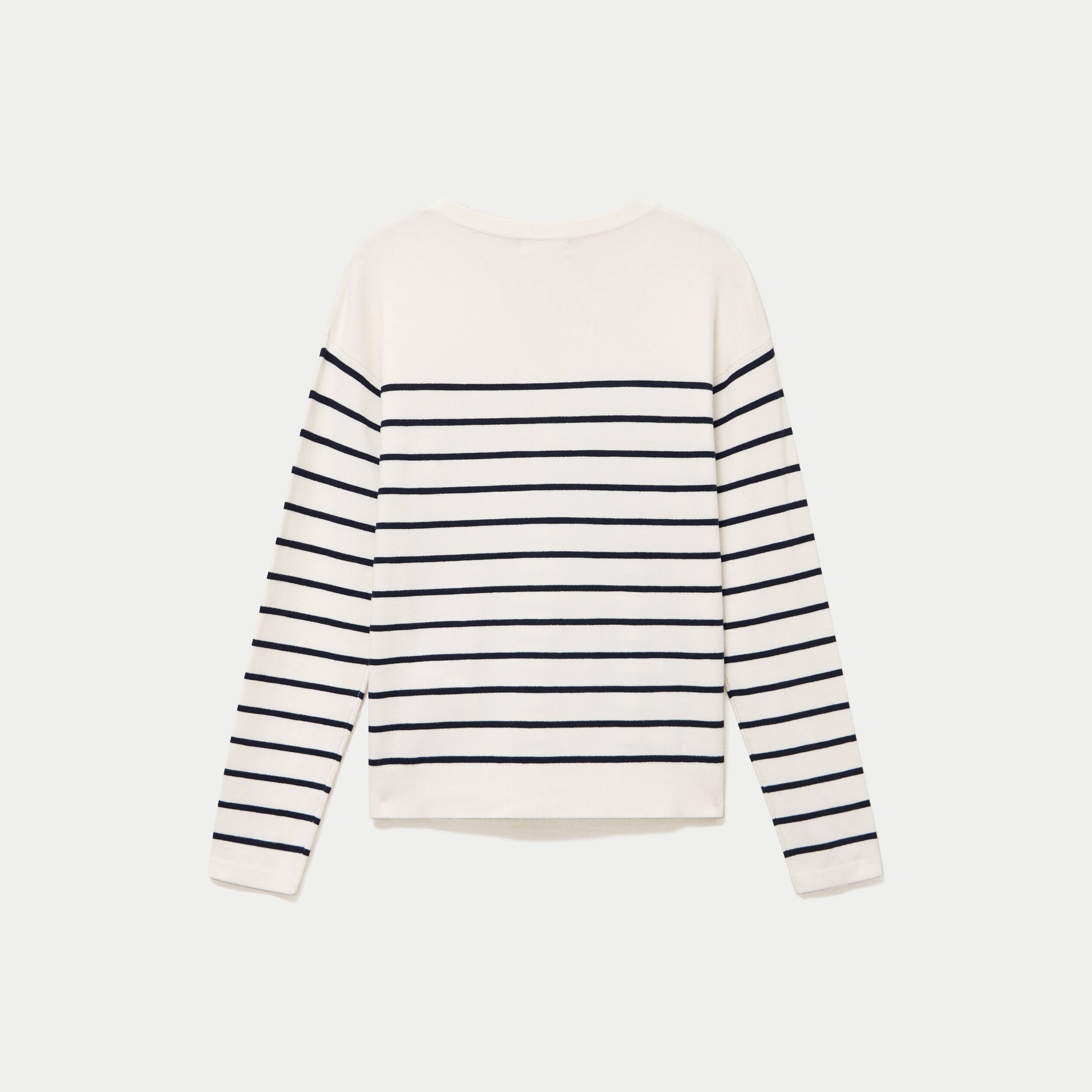 Pull fin manches longues bleu marine femme
