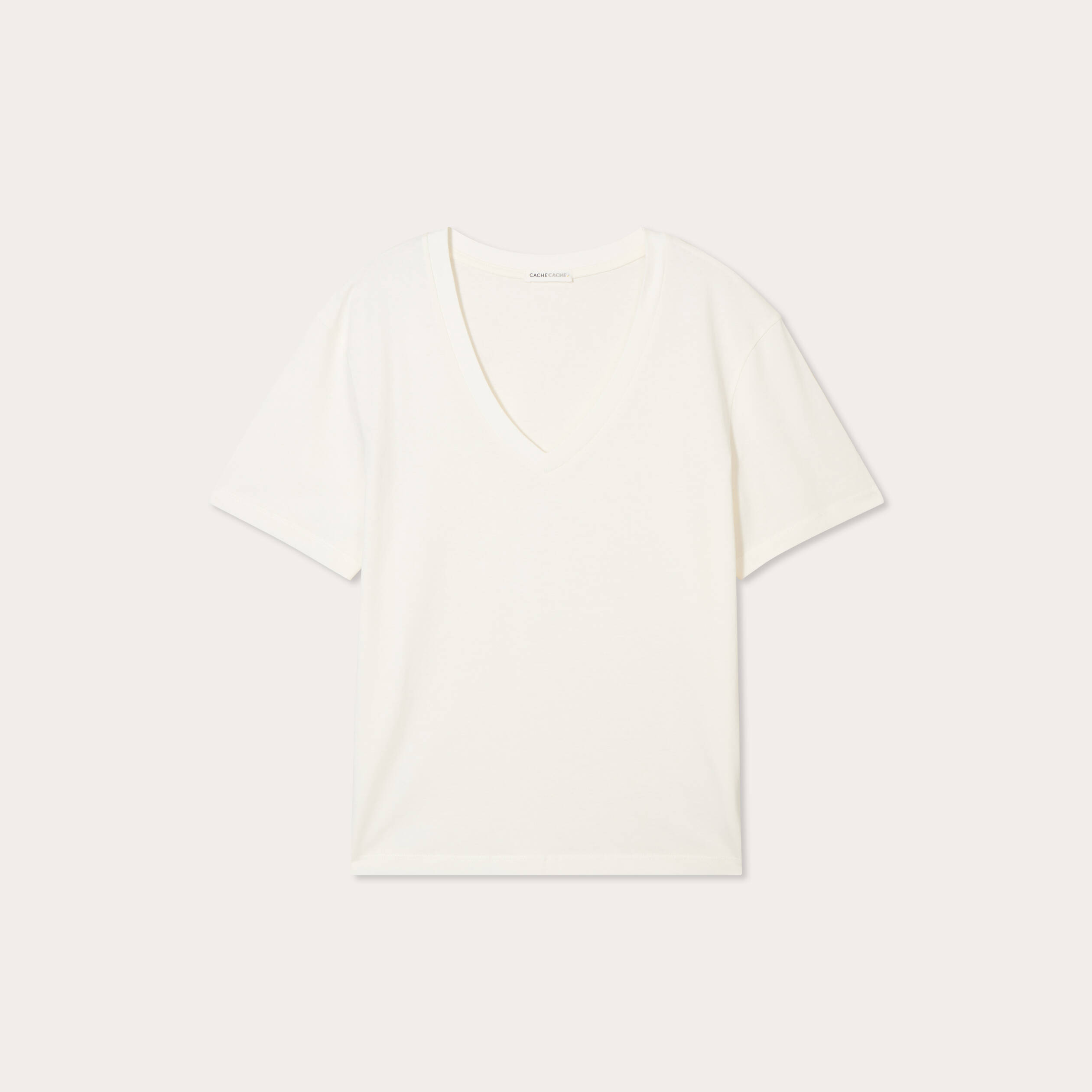 T-shirt manches courtes ecru femme
