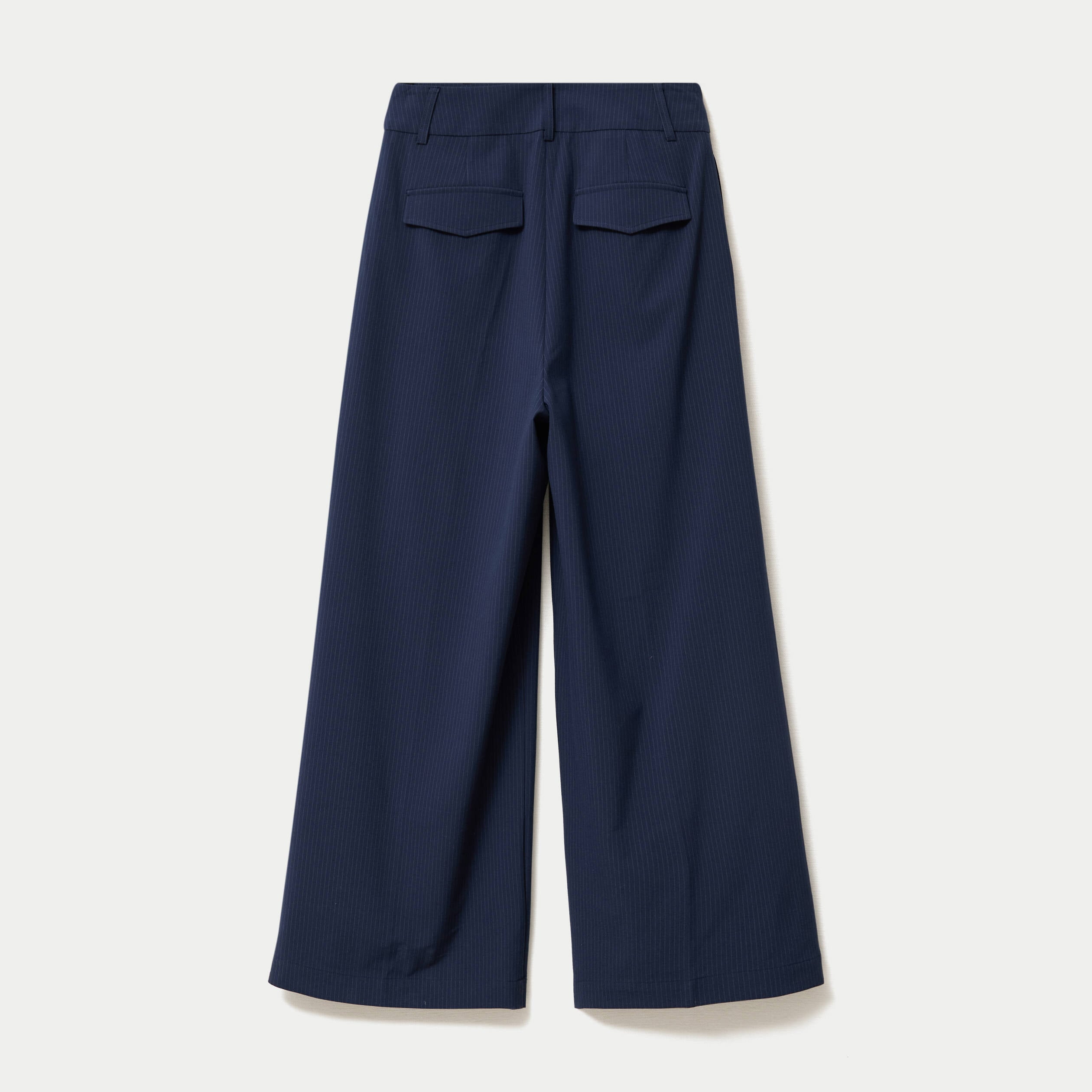 Pantalon large &agrave; pinces bleu marine femme