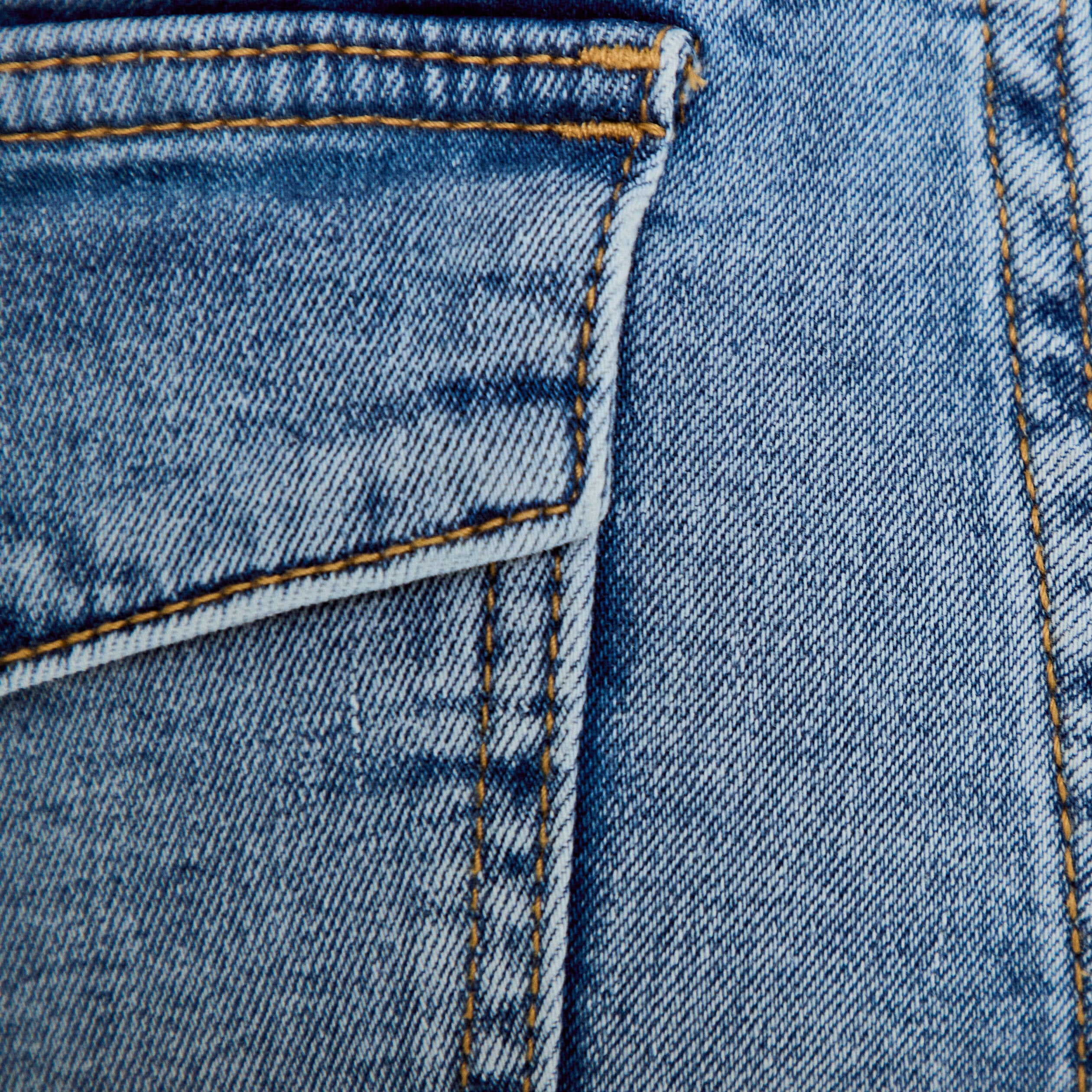 Short stretch en jean taille basse denim double stone femme