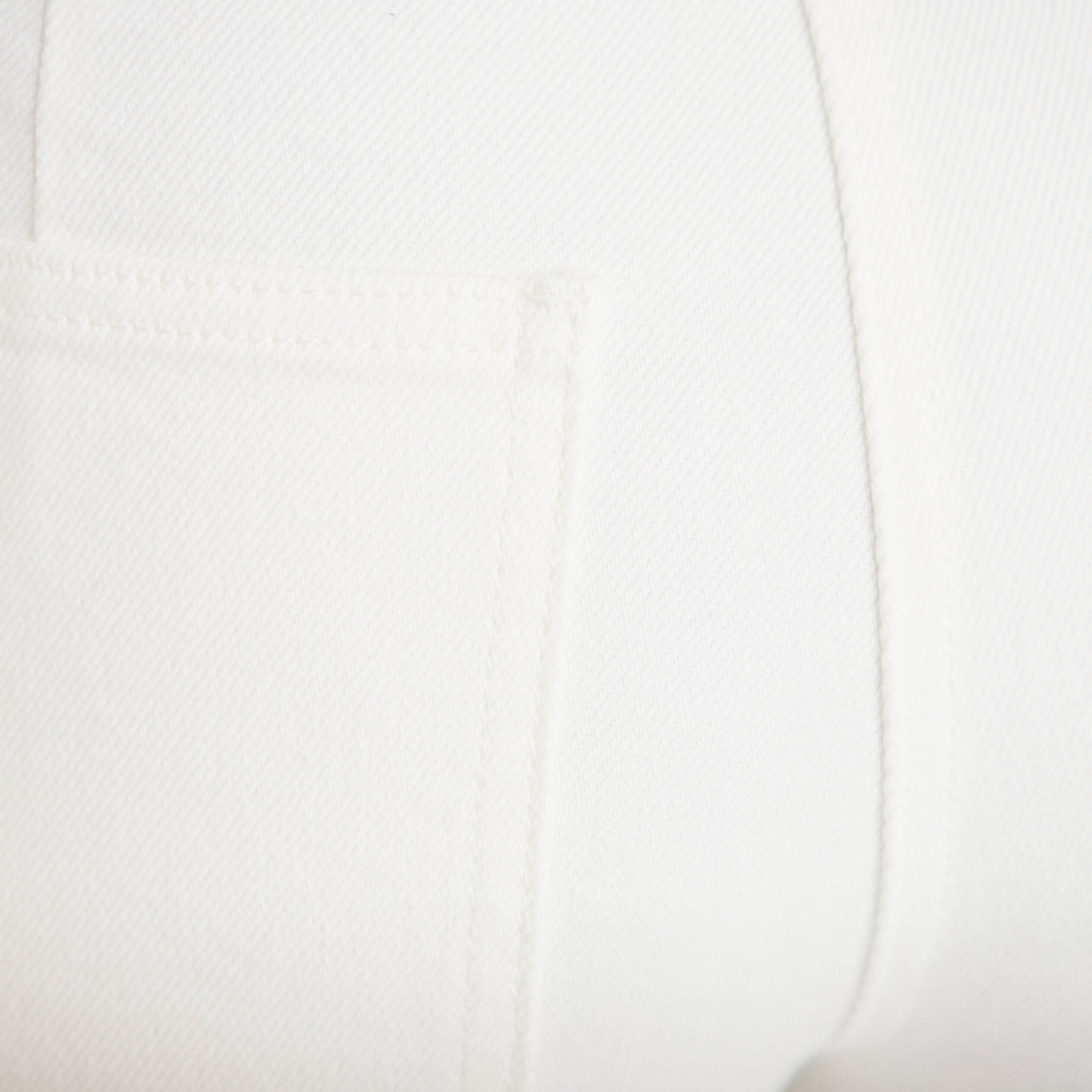Jean wide leg cropped ceinture amovible denim blanc femme