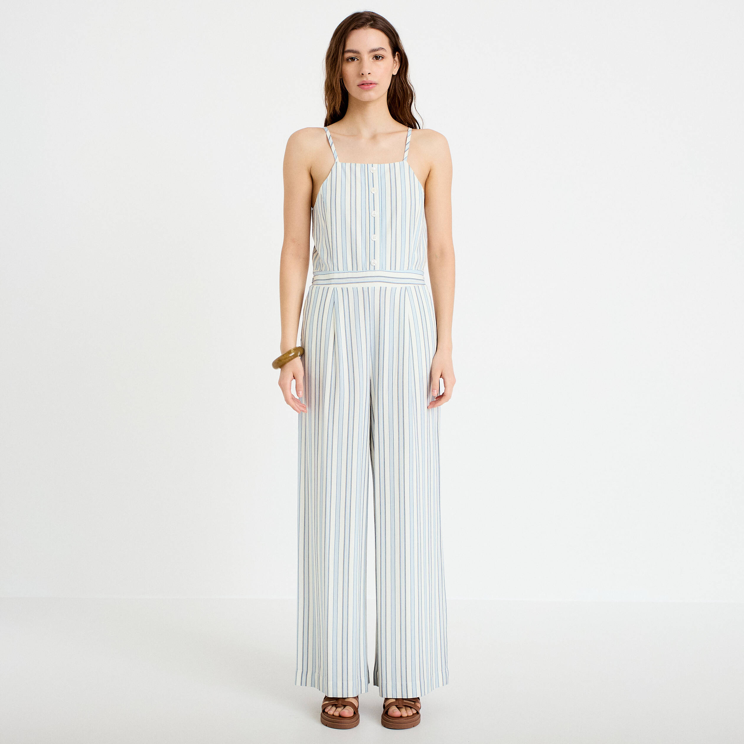 Combinaison large col am&eacute;ricain blanc femme