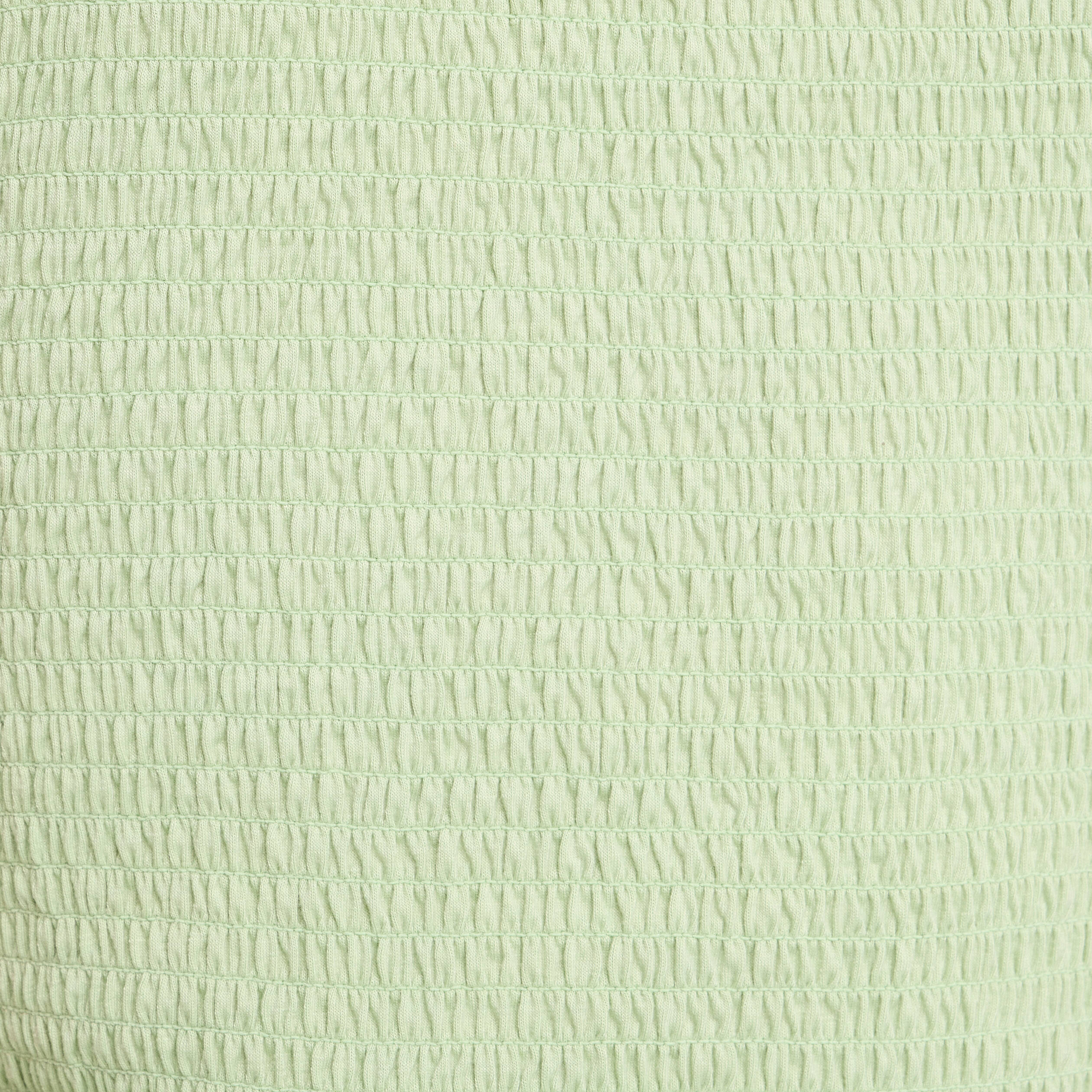 T-shirt smock&eacute; avec broderie vert clair femme