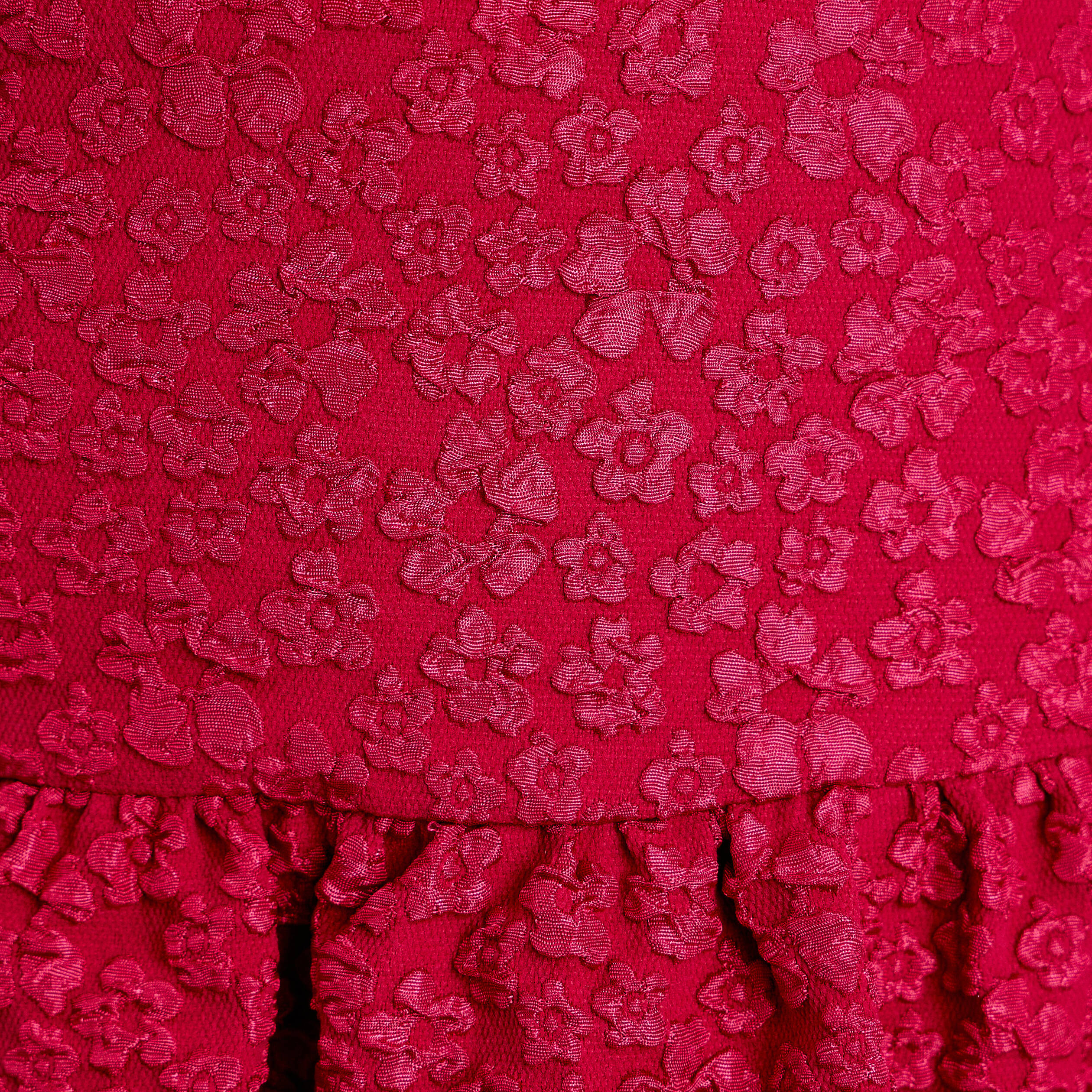 Jupe courte effet boule doubl&eacute;e rouge clair femme