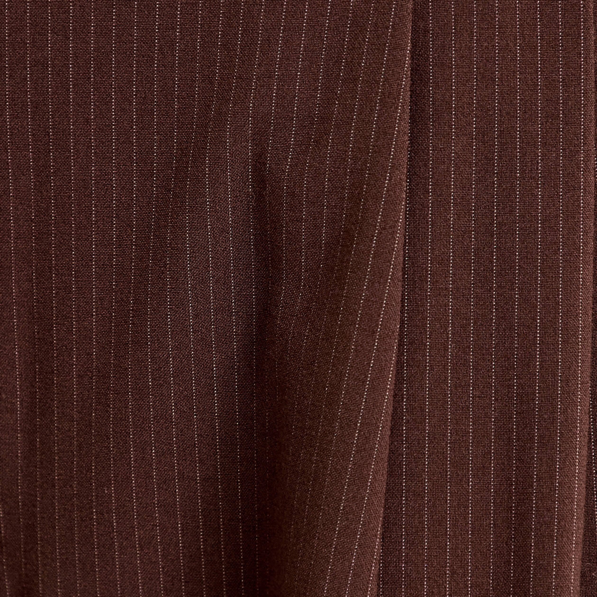 Pantalon large &agrave; pinces marron femme