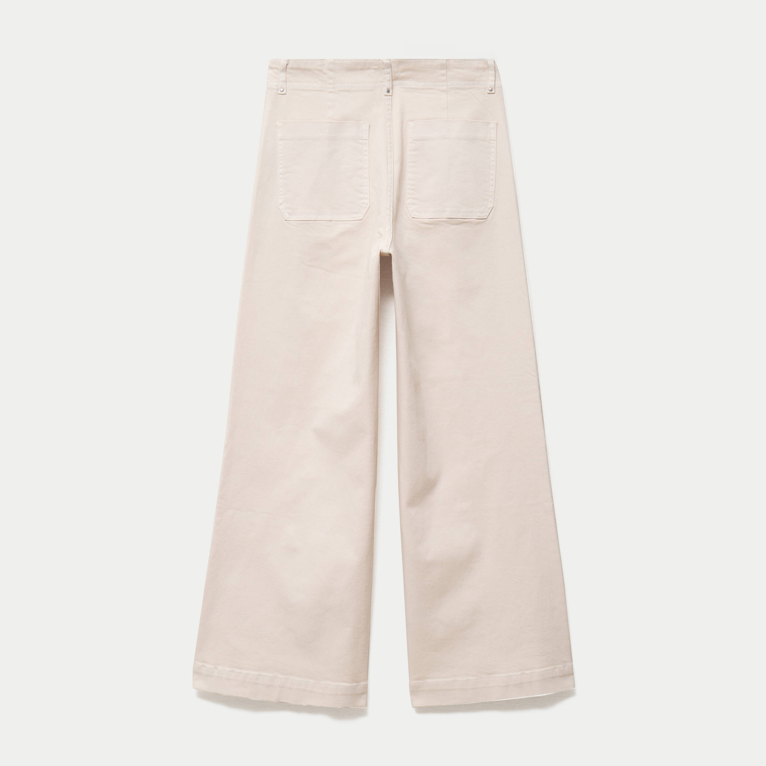 Pantalon bootcut taille basse en jean ecru femme