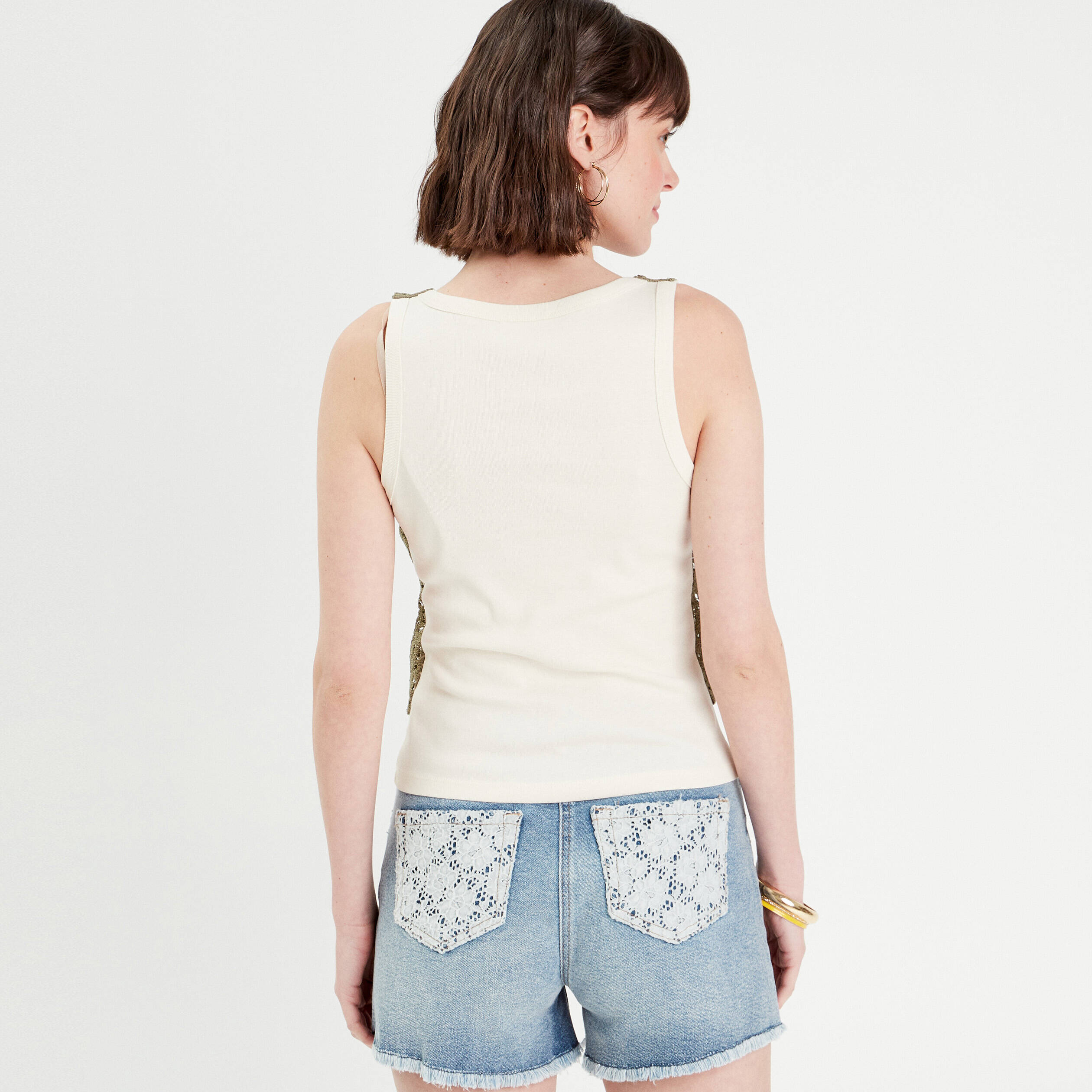 D&eacute;bardeur 2-en-1 crochet vert kaki femme