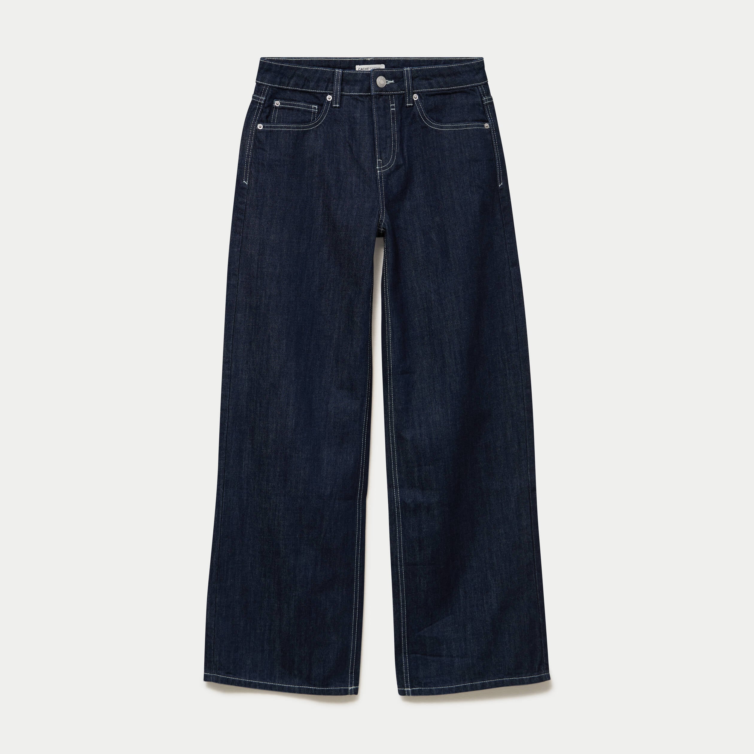 Jean wide leg taille basse denim brut femme