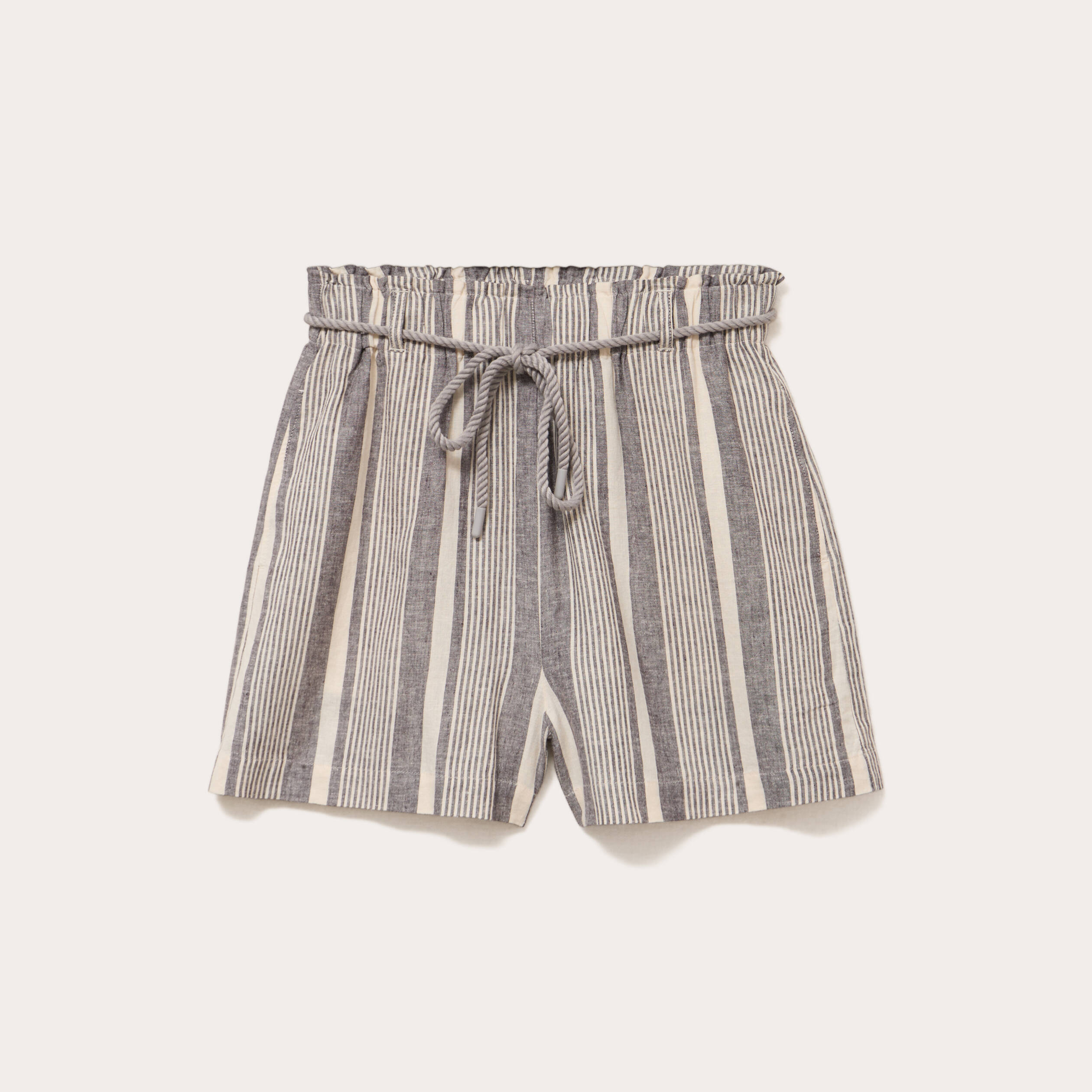 Short regular contenant du lin blanc femme