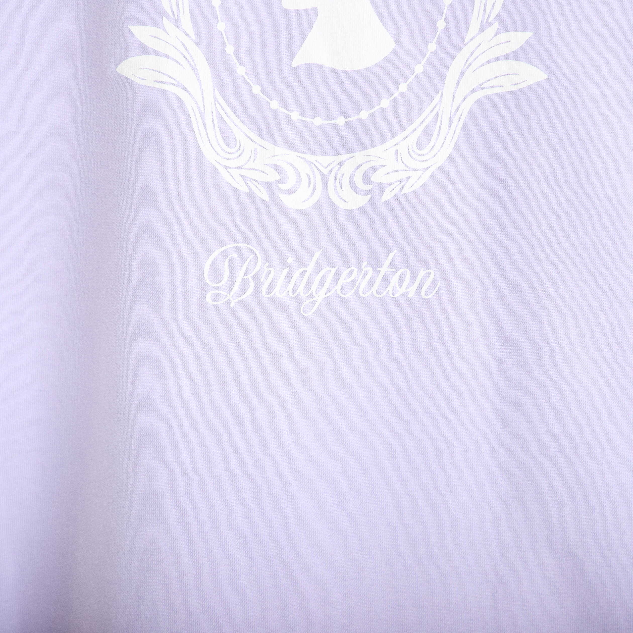 T-shirt oversize brod&eacute; Bridgerton parme femme