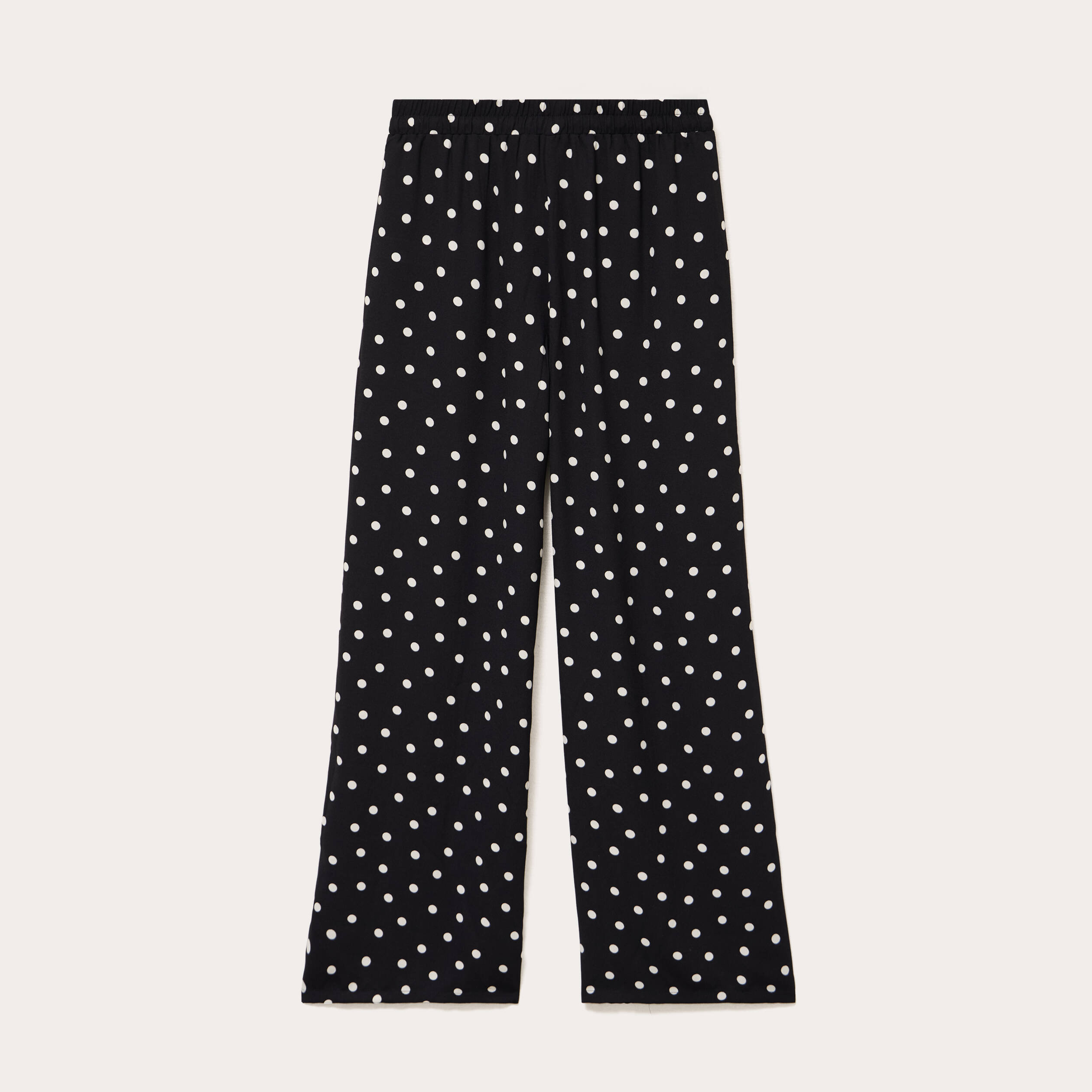 Pantalon large taille haute noir femme