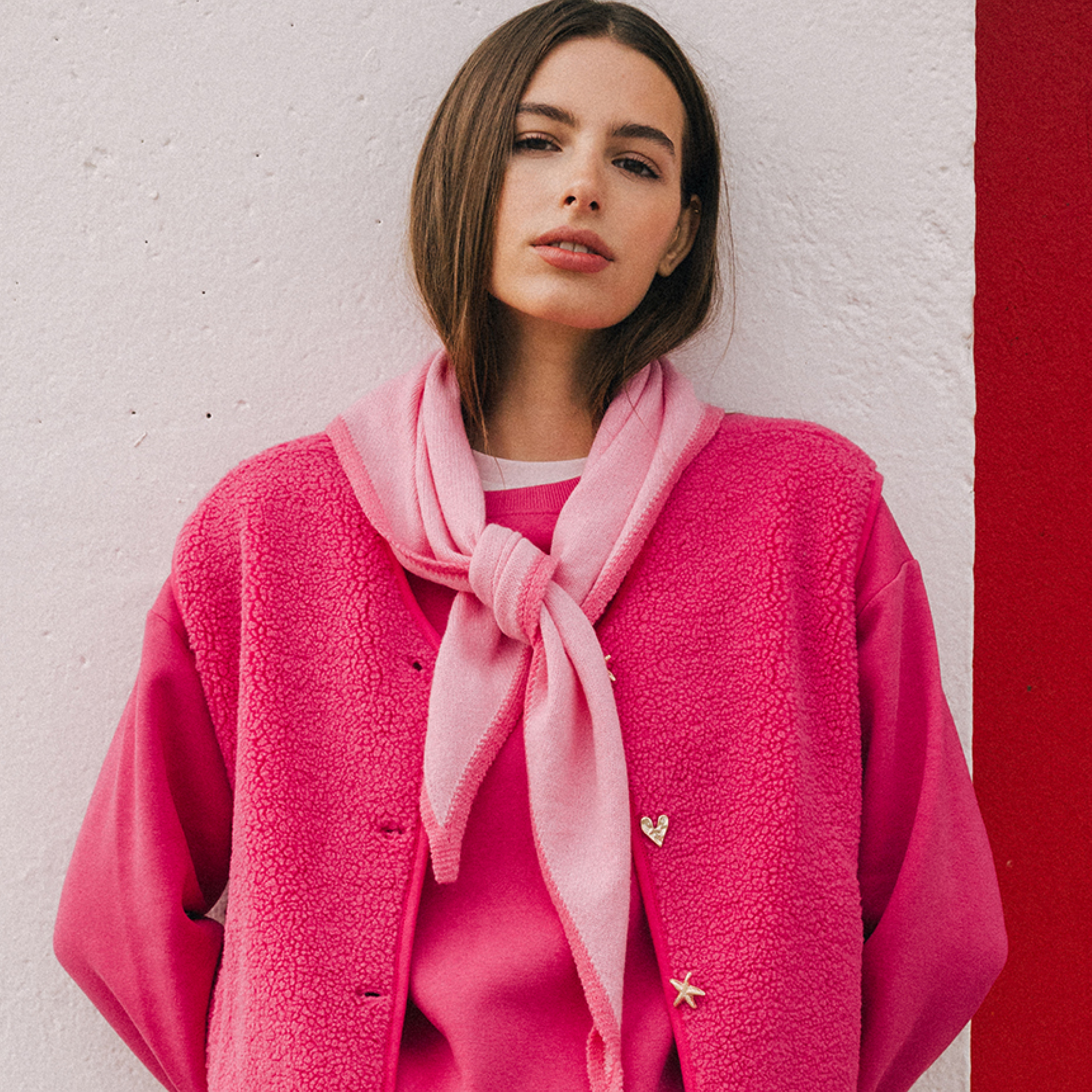 Foulard rose clair femme