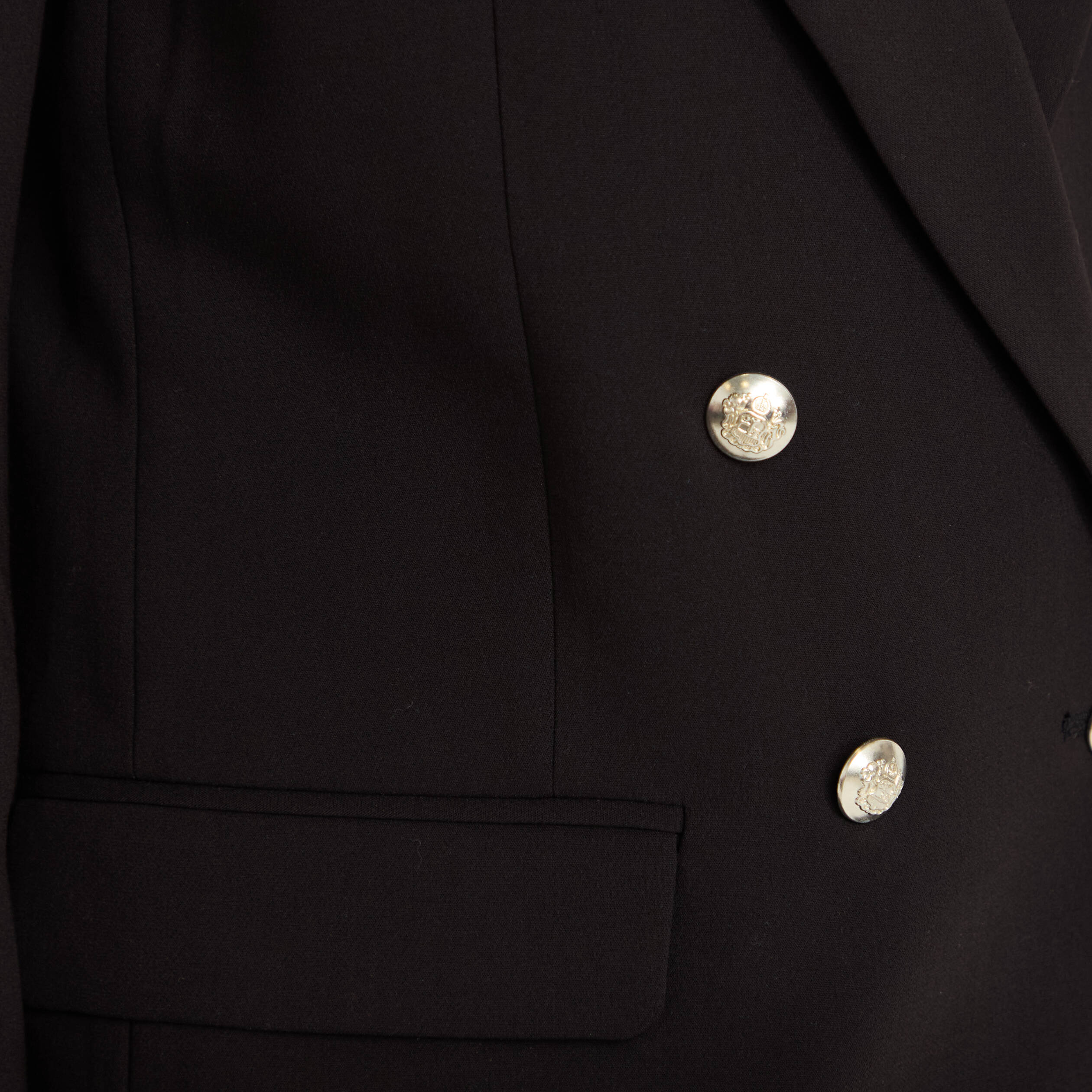 Blazer col tailleur manches longues noir femme