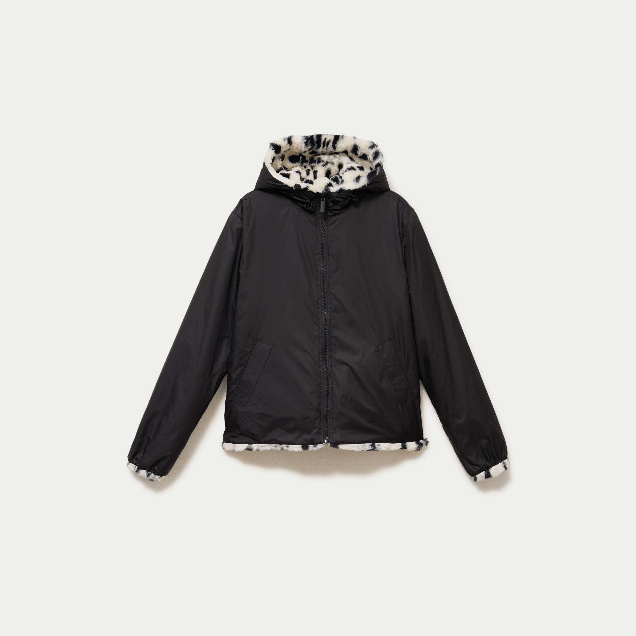 Parka r&eacute;versible &agrave; capuche blanc femme