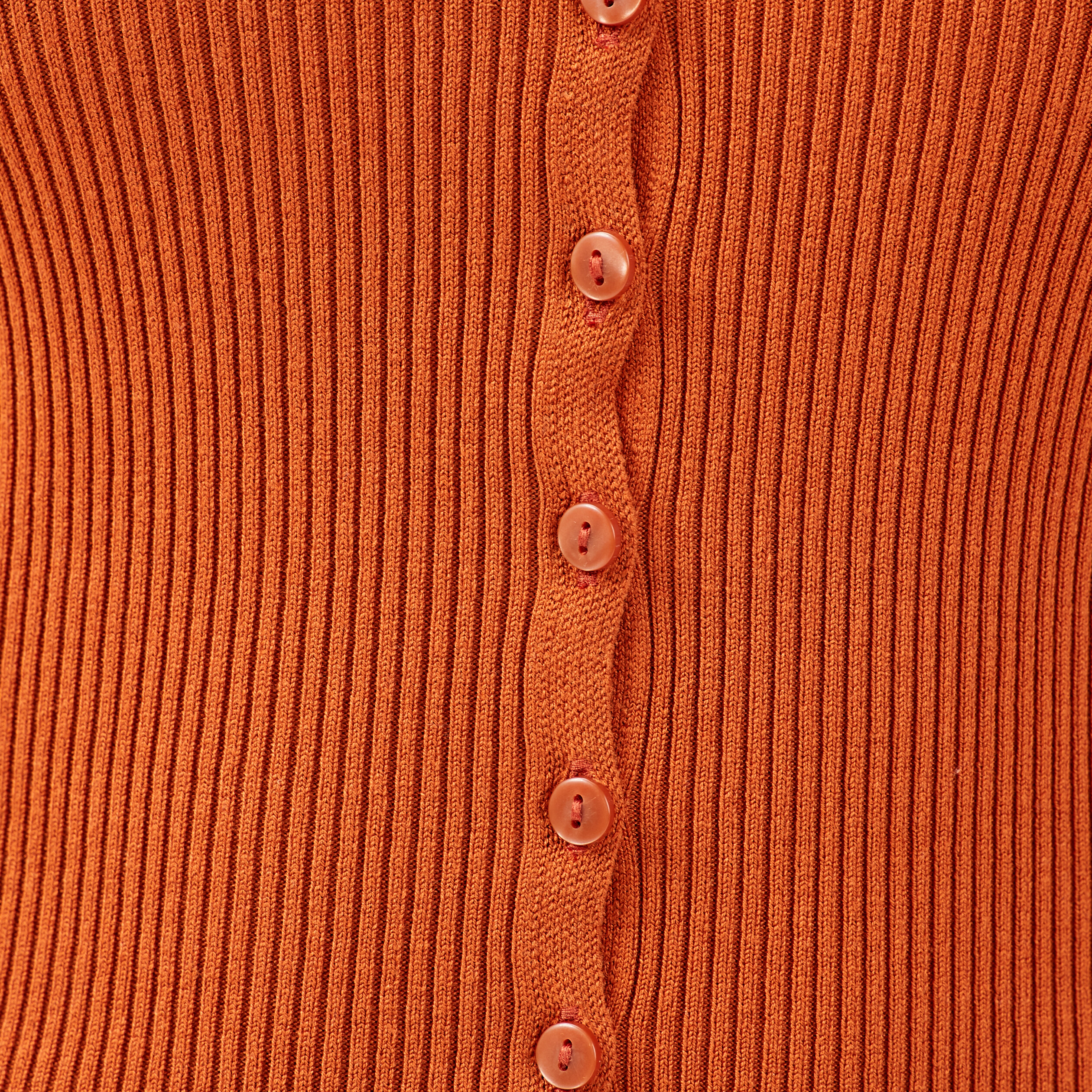 Gilet manches 3/4 boutonn&eacute; marron cognac femme
