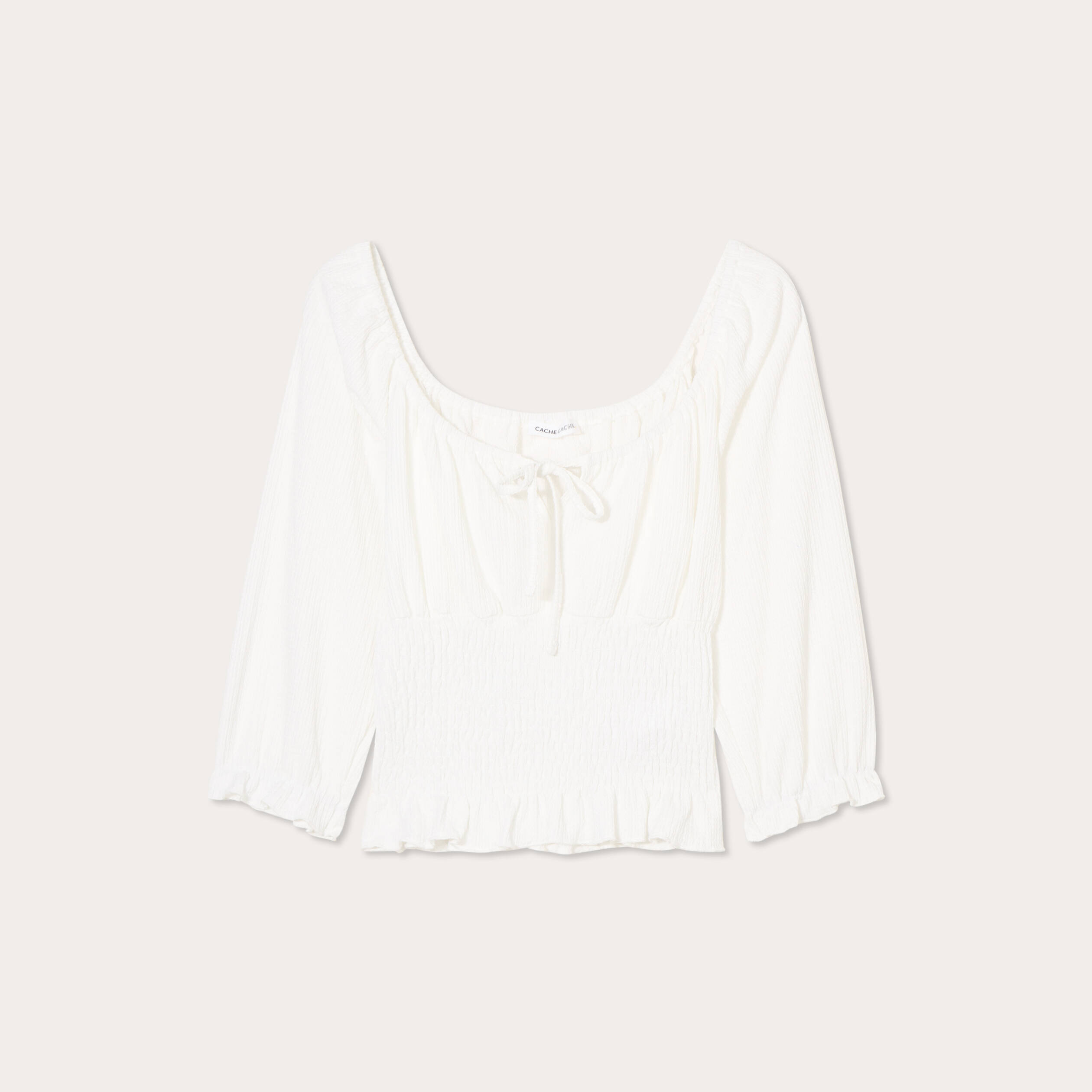 Blouse manches 3/4 blanc femme