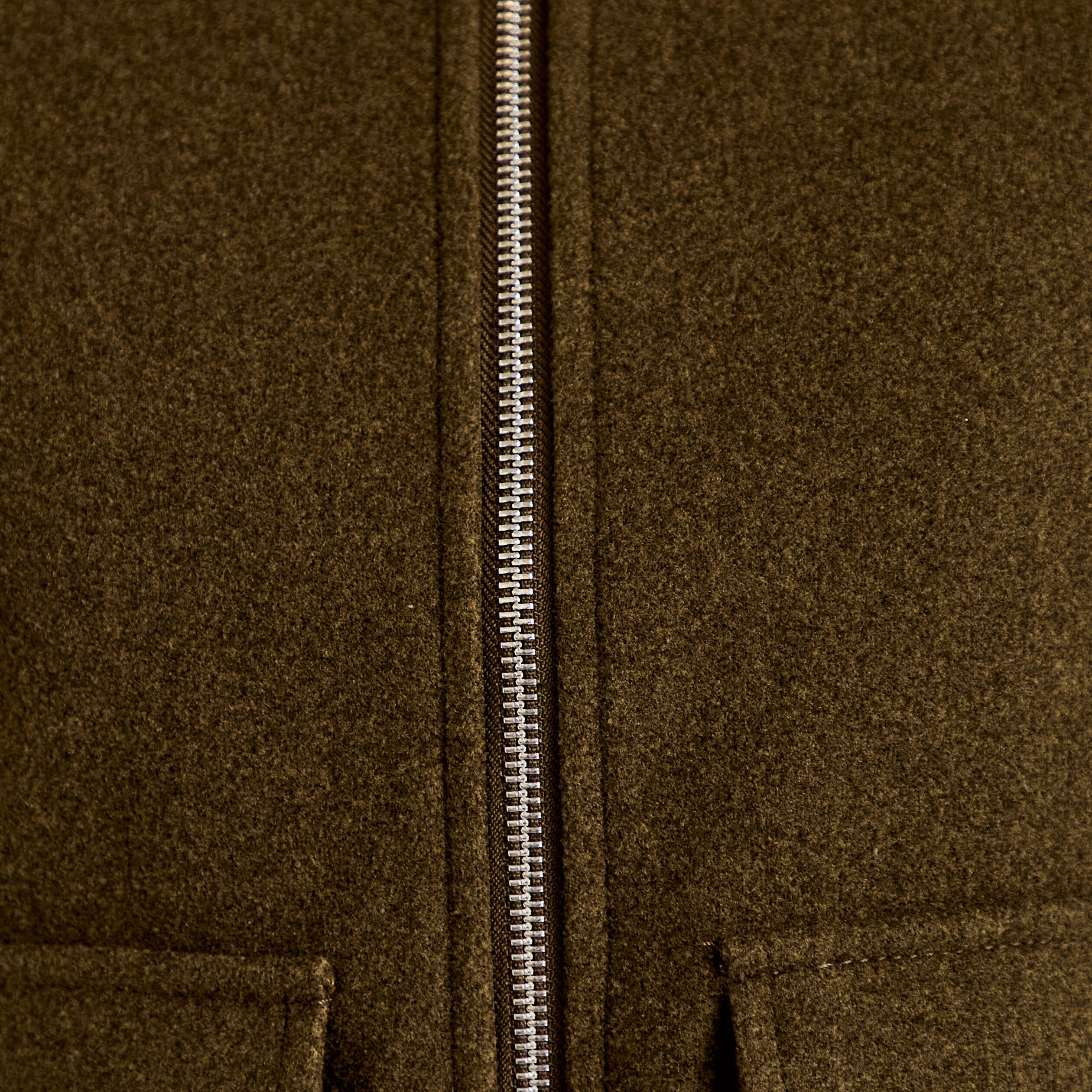 Veste zipp&eacute;e vert kaki femme