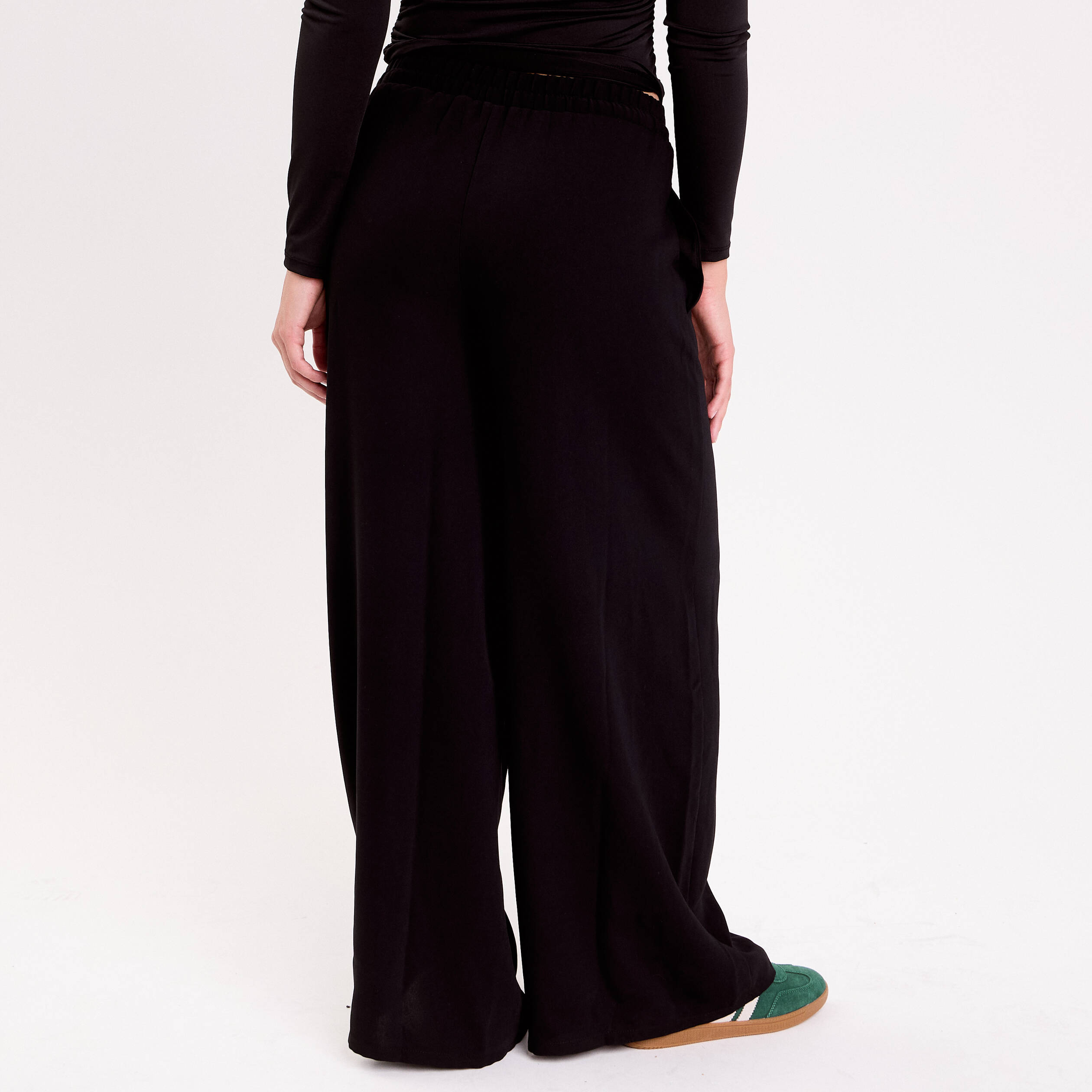Pantalon large noir femme