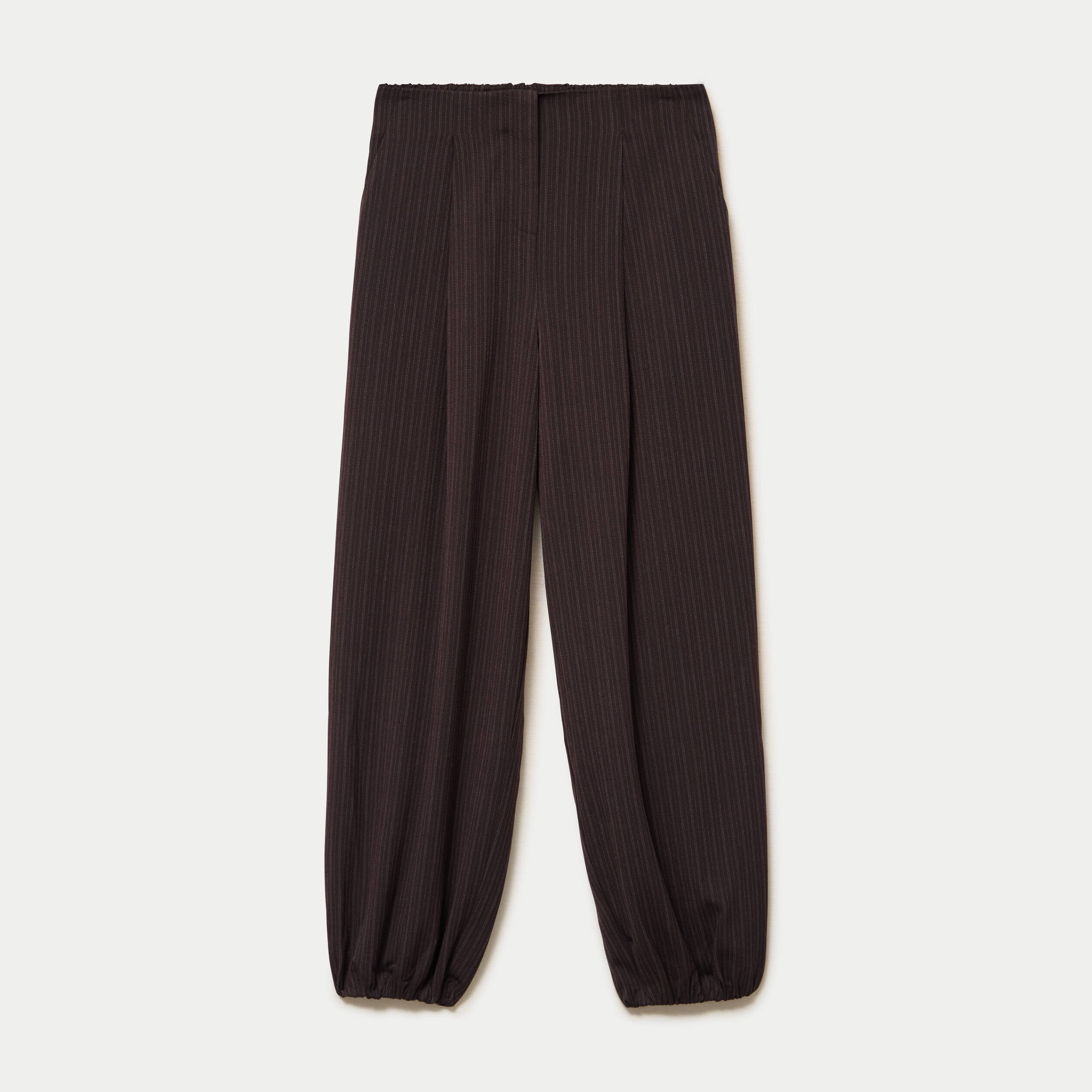 Pantalon bouffant taille standard marron femme