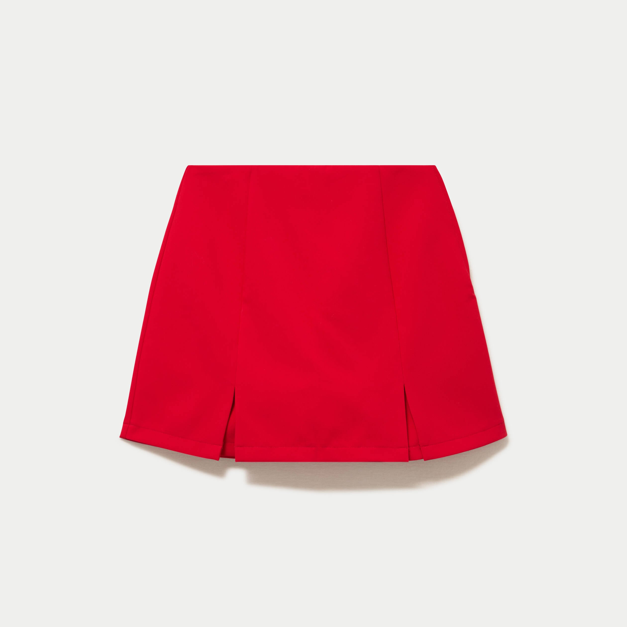 Jupe-short droite fentes rouge femme