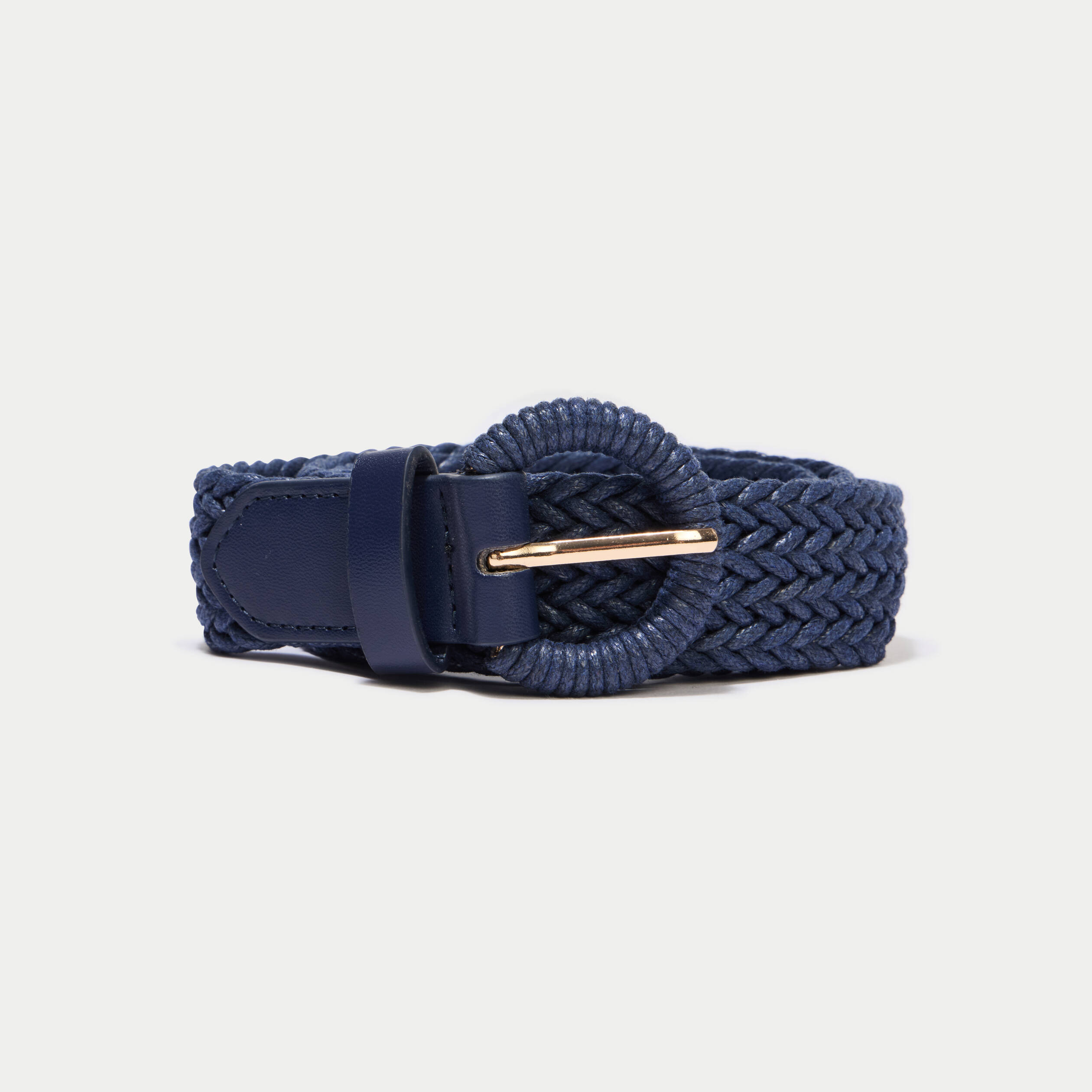 Ceinture tress&eacute;e bleu marine femme