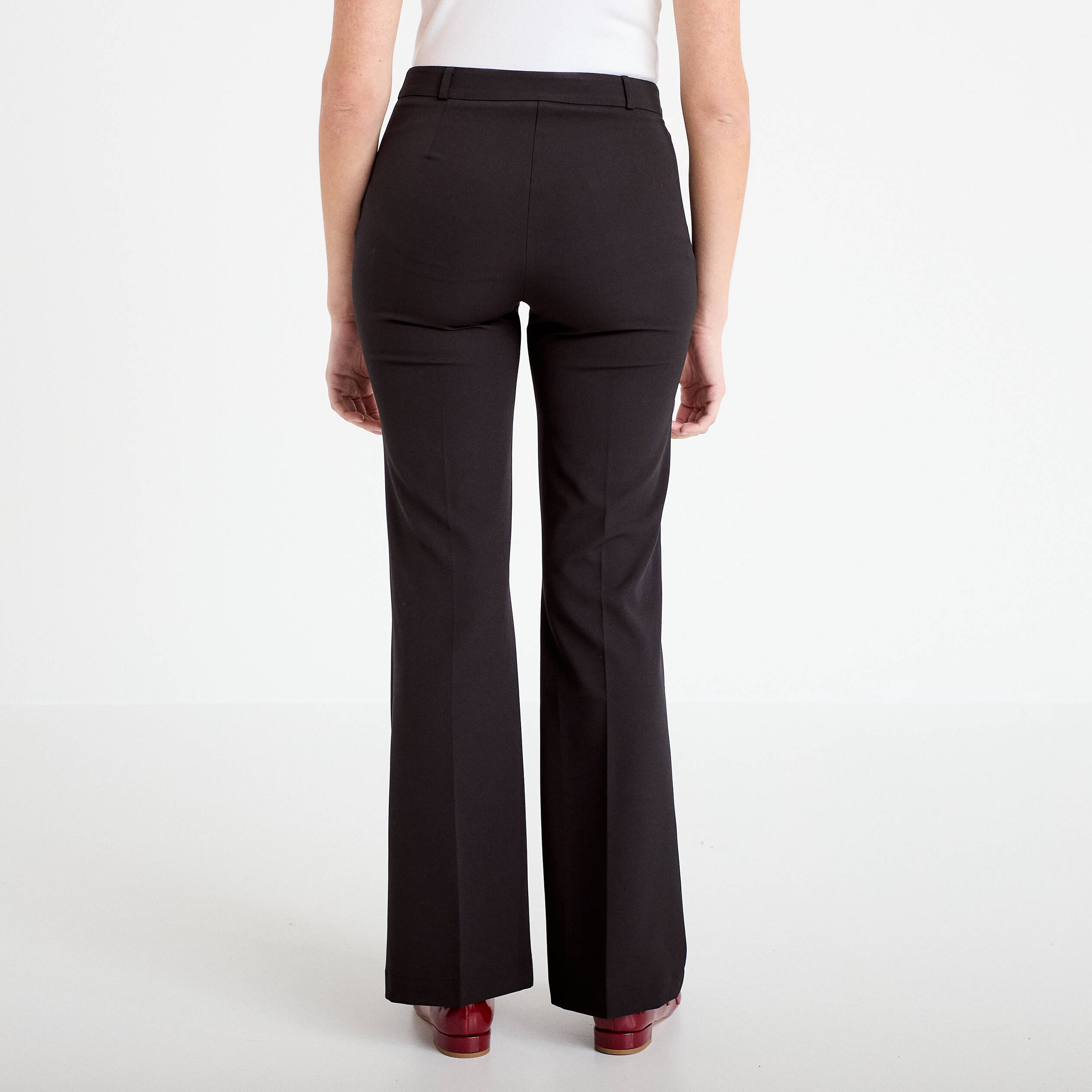 Pantalon bootcut taille basse noir femme