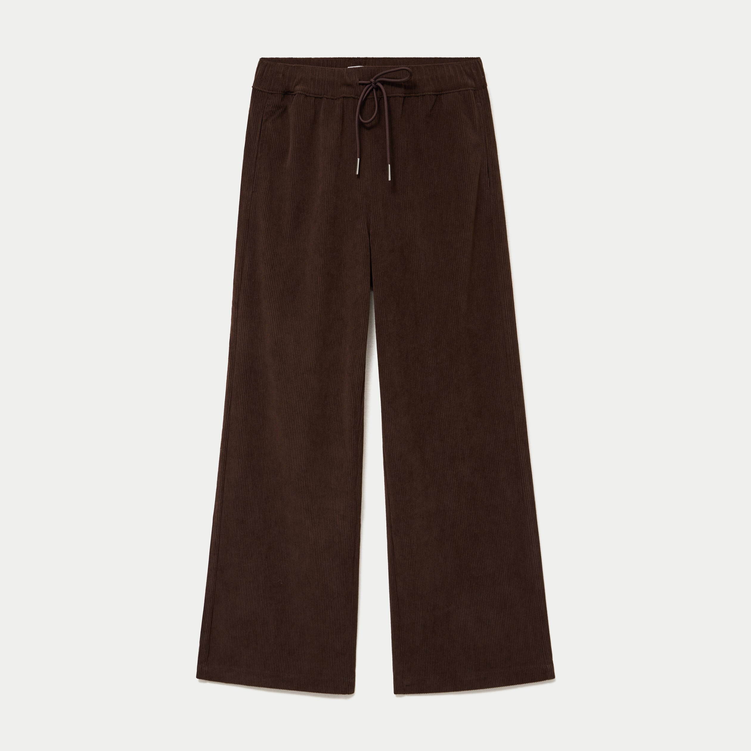 Pantalon jogging taille standard velours marron fonc&eacute; femme