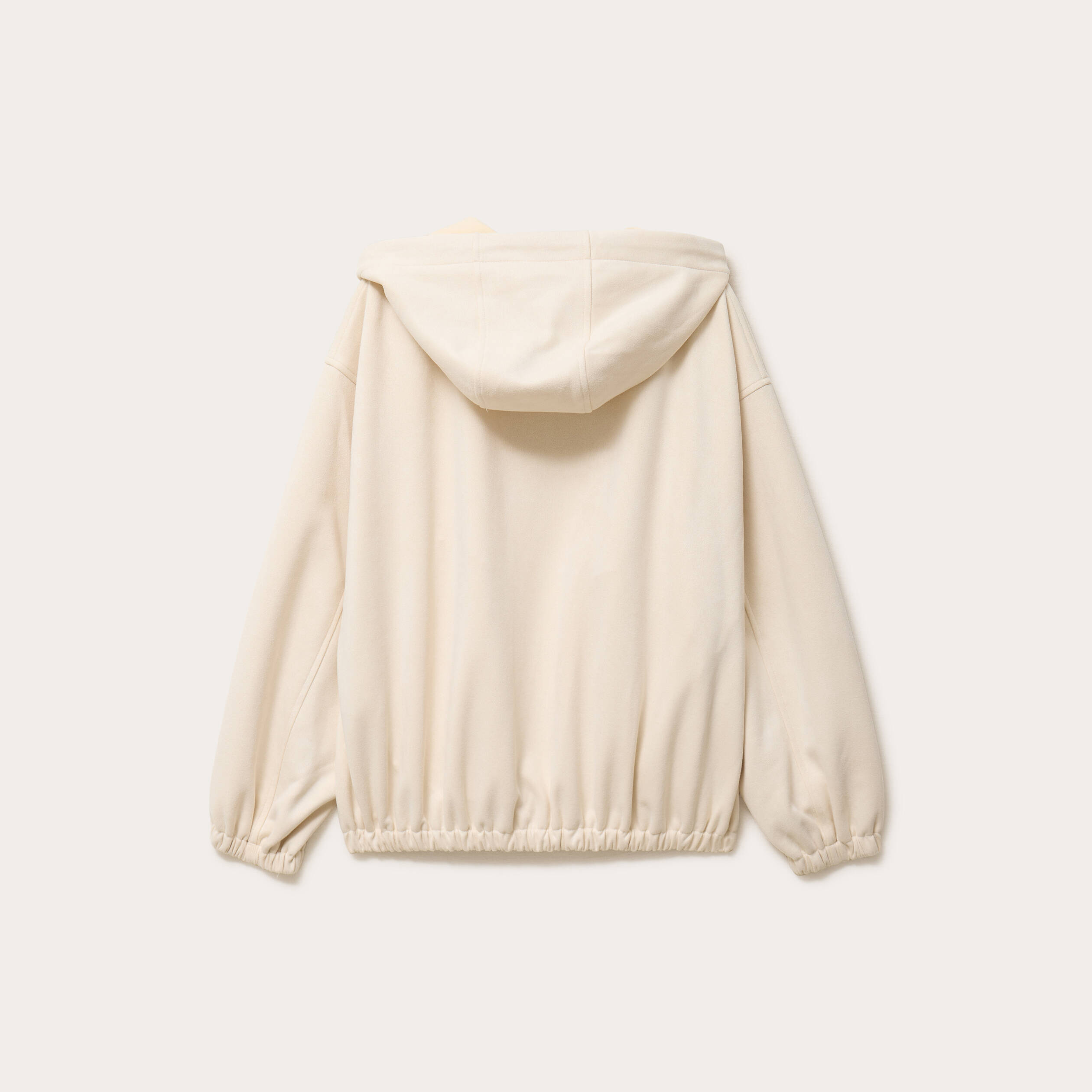 Veste &agrave; capuche bas resserr&eacute; sable femme