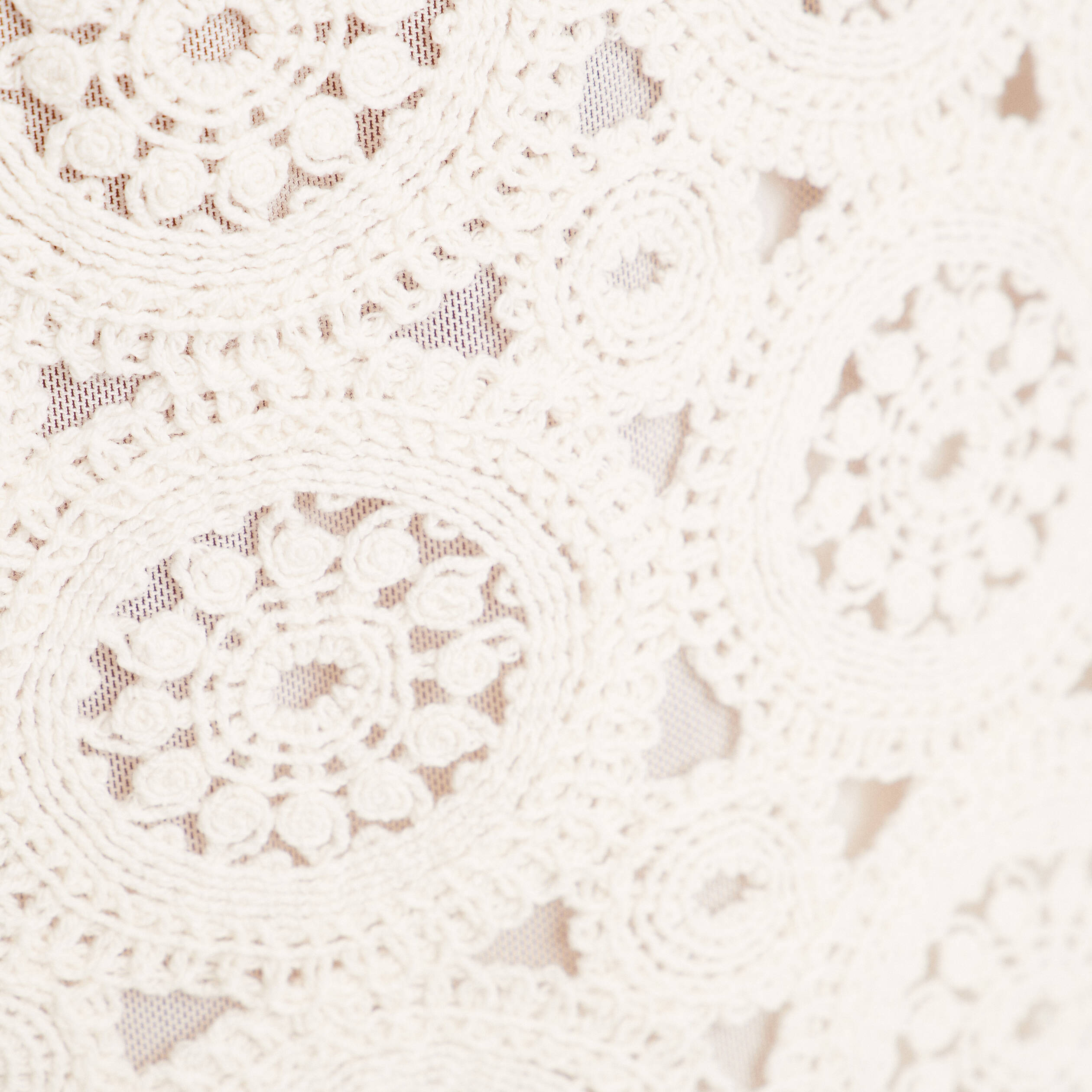 Jupe Ample Ethnique En Coton Dentelle Beige - Marque CIENPORCIENT Taille M (38-40) - Très Bon état Occasion