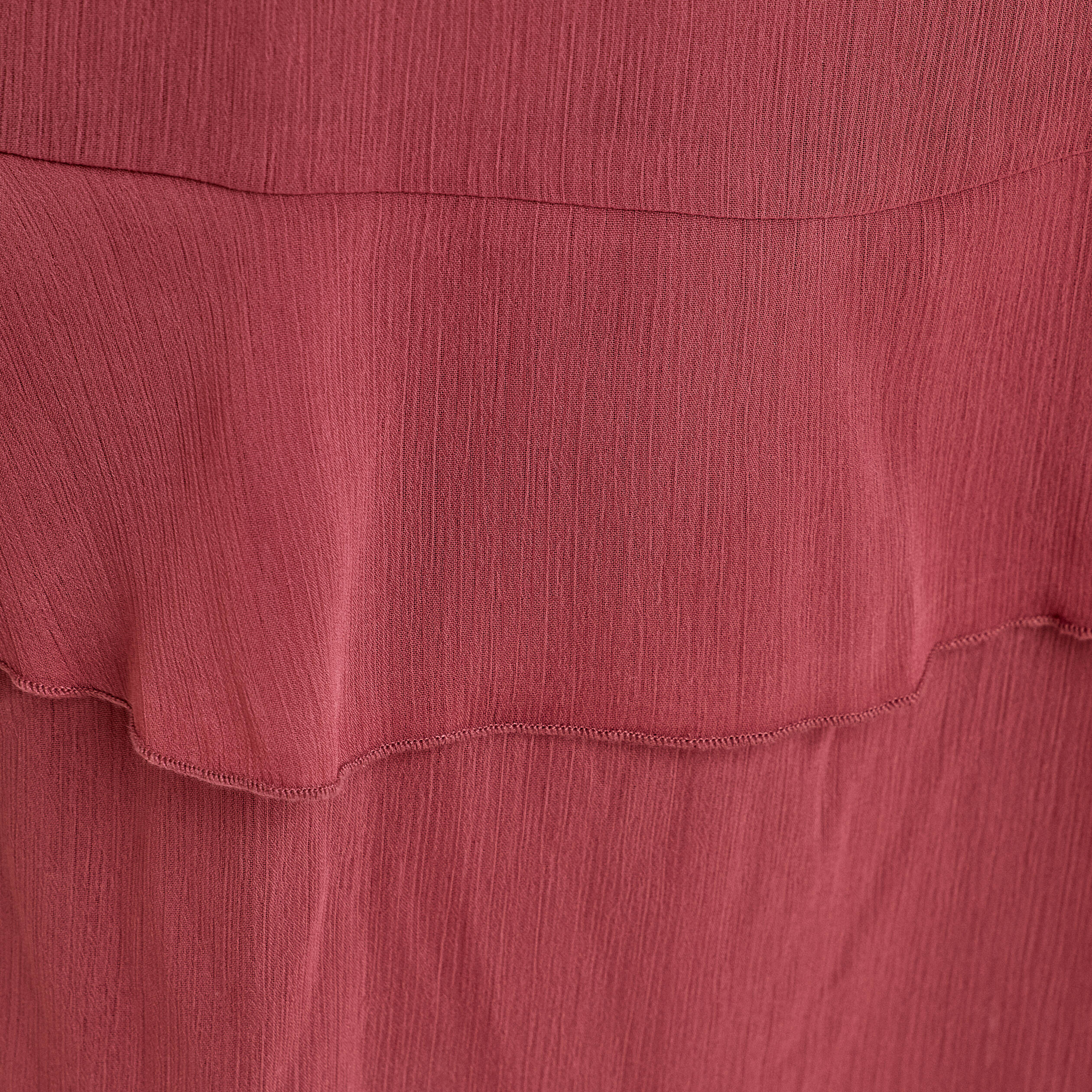 Robe longue &eacute;vas&eacute;e volants vieux rose femme