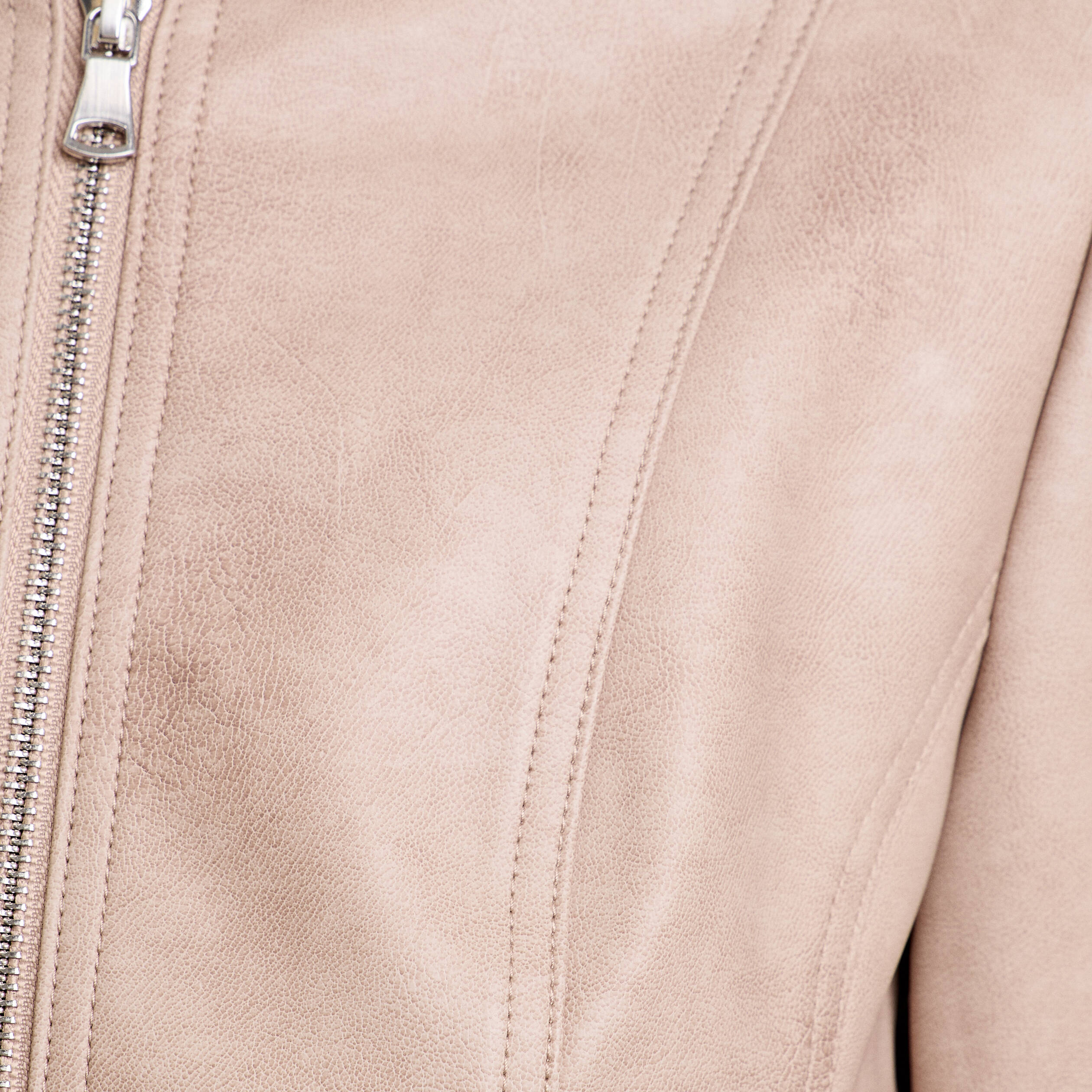 Veste droite zipp&eacute;e sable femme