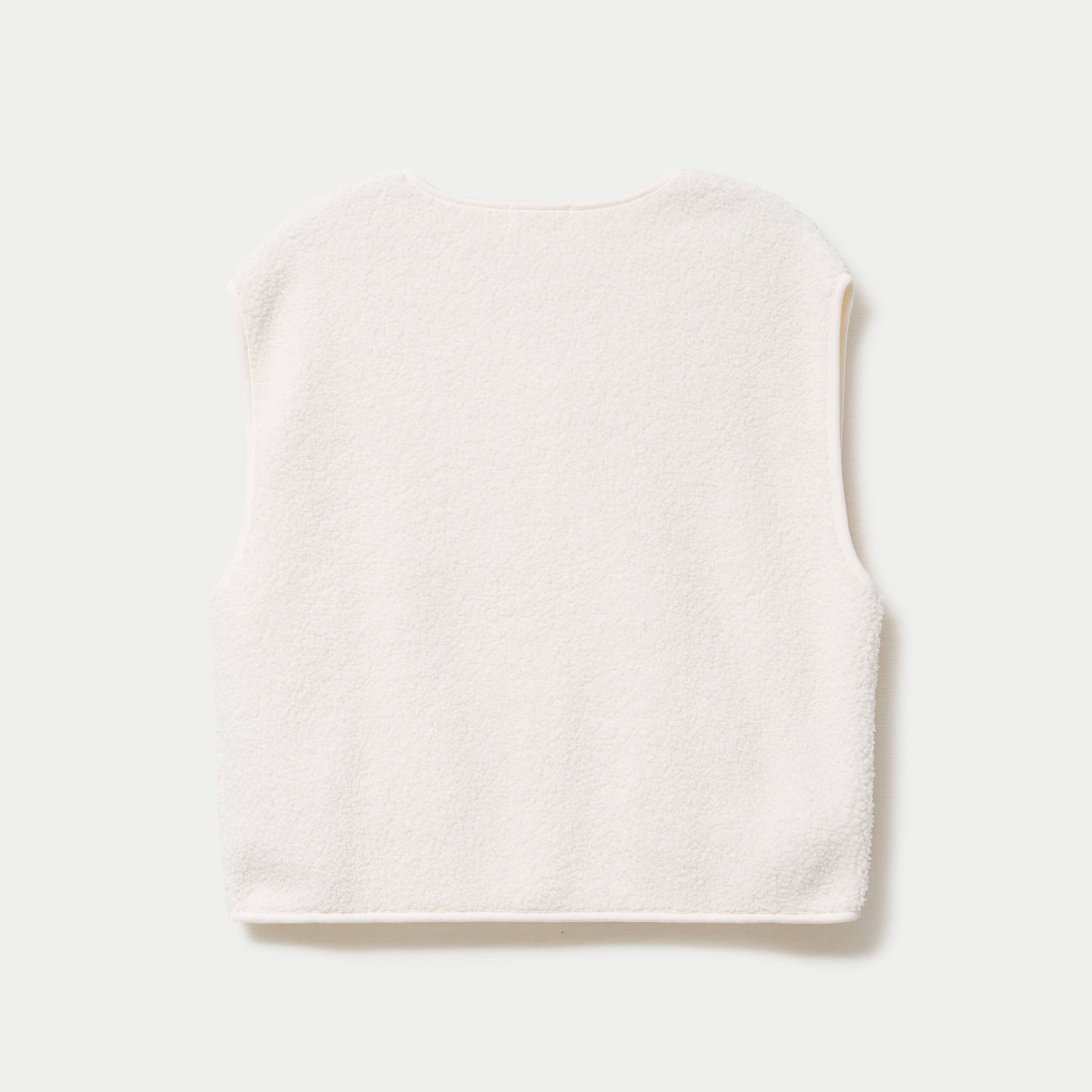 Veste sans manches effet polaire ecru femme