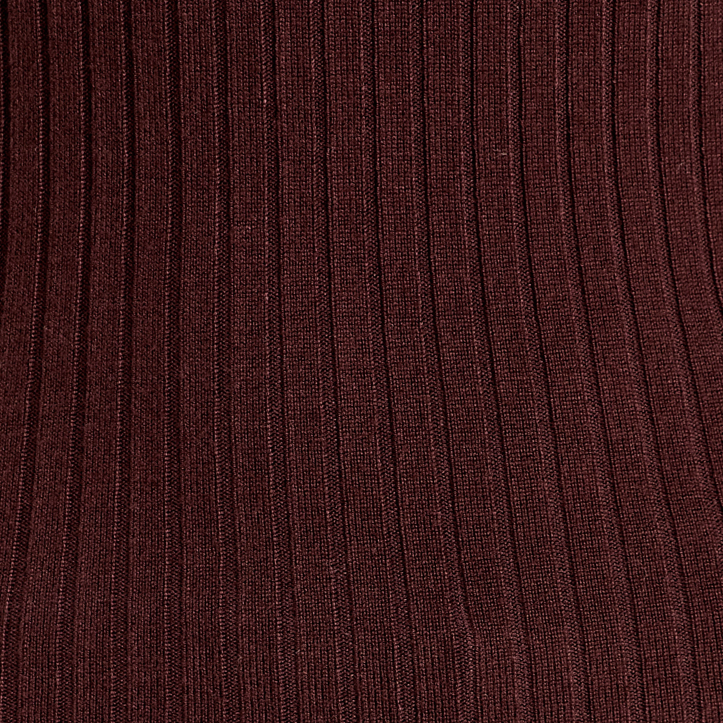 Pull c&ocirc;tel&eacute; col roul&eacute; marron fonc&eacute; femme