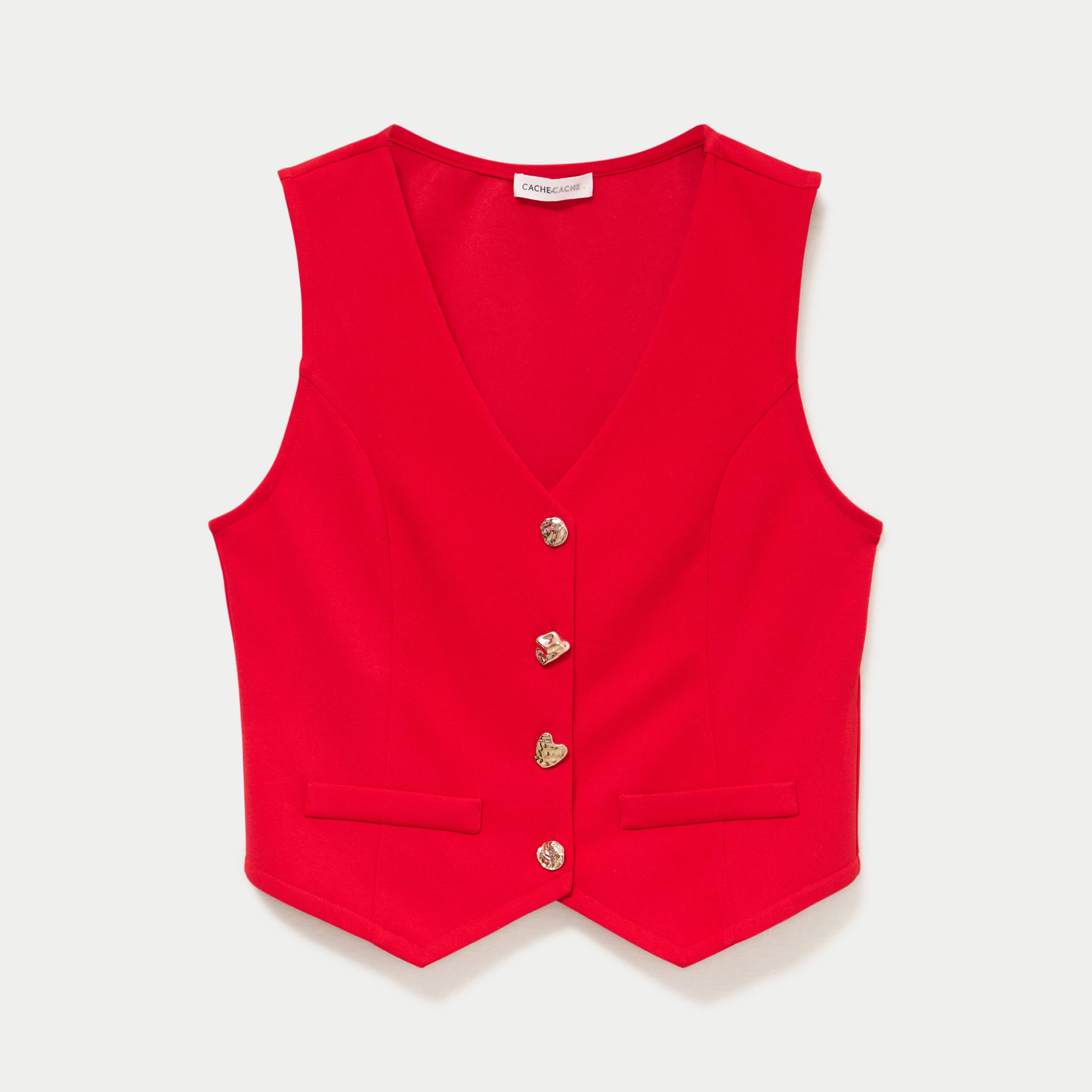 Gilet sans manches rouge femme