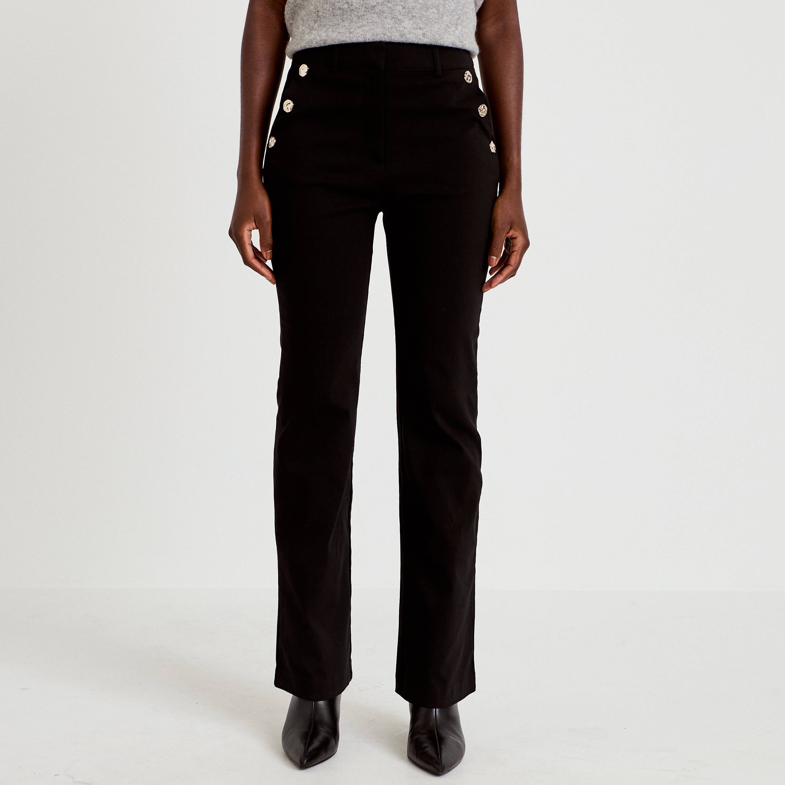 Pantalon taille haute noir femme