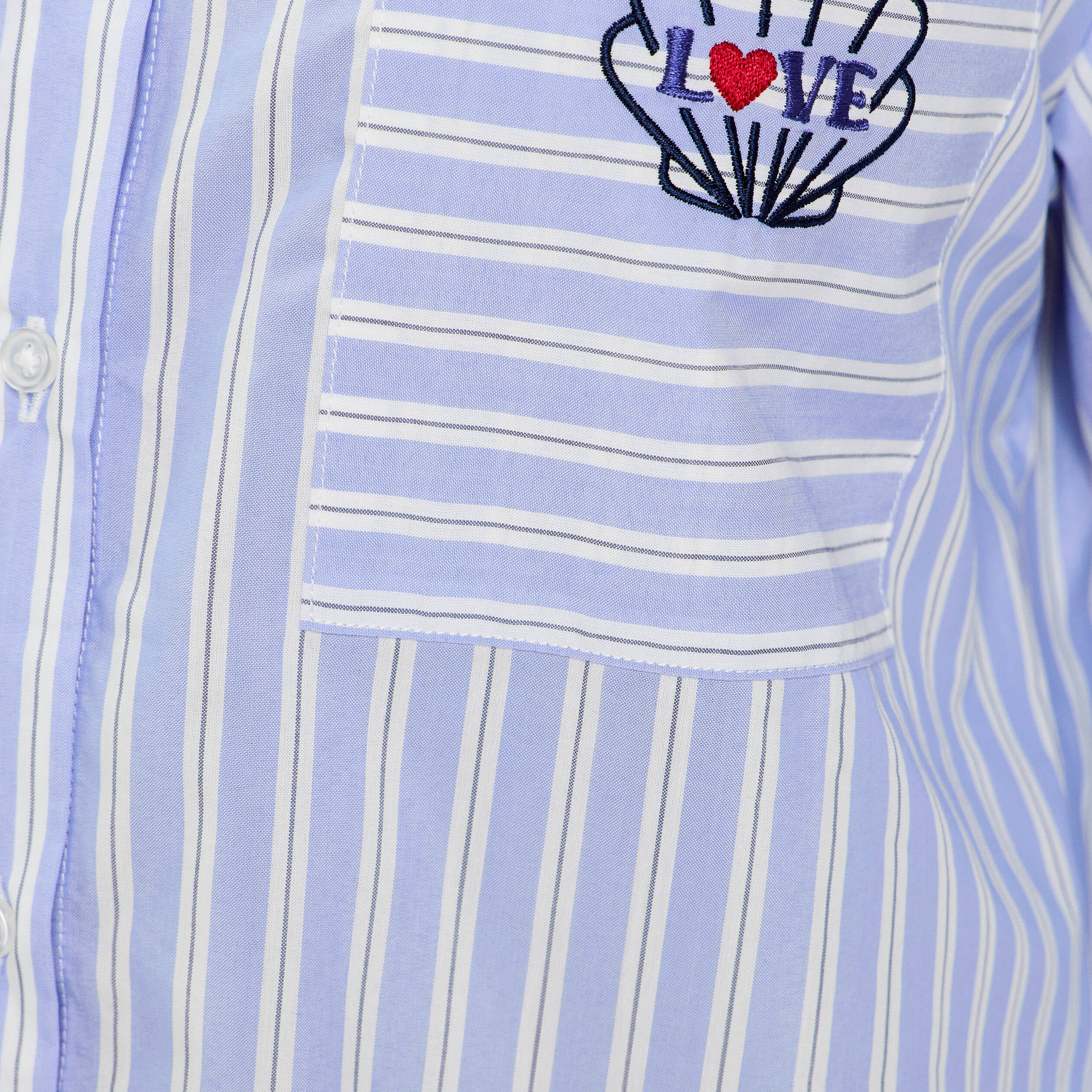 Chemise ray&eacute;e blanc femme