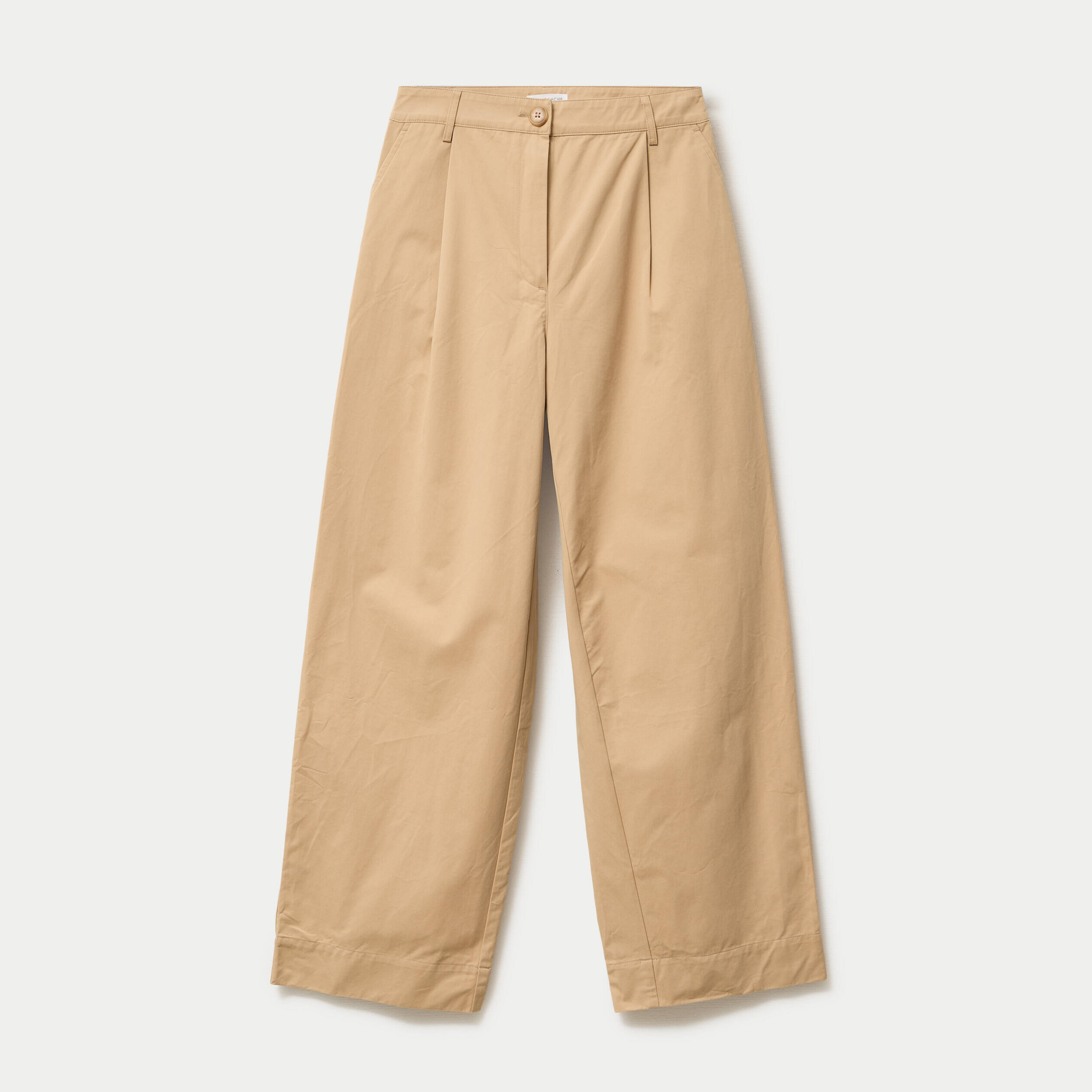 Pantalon large beige femme