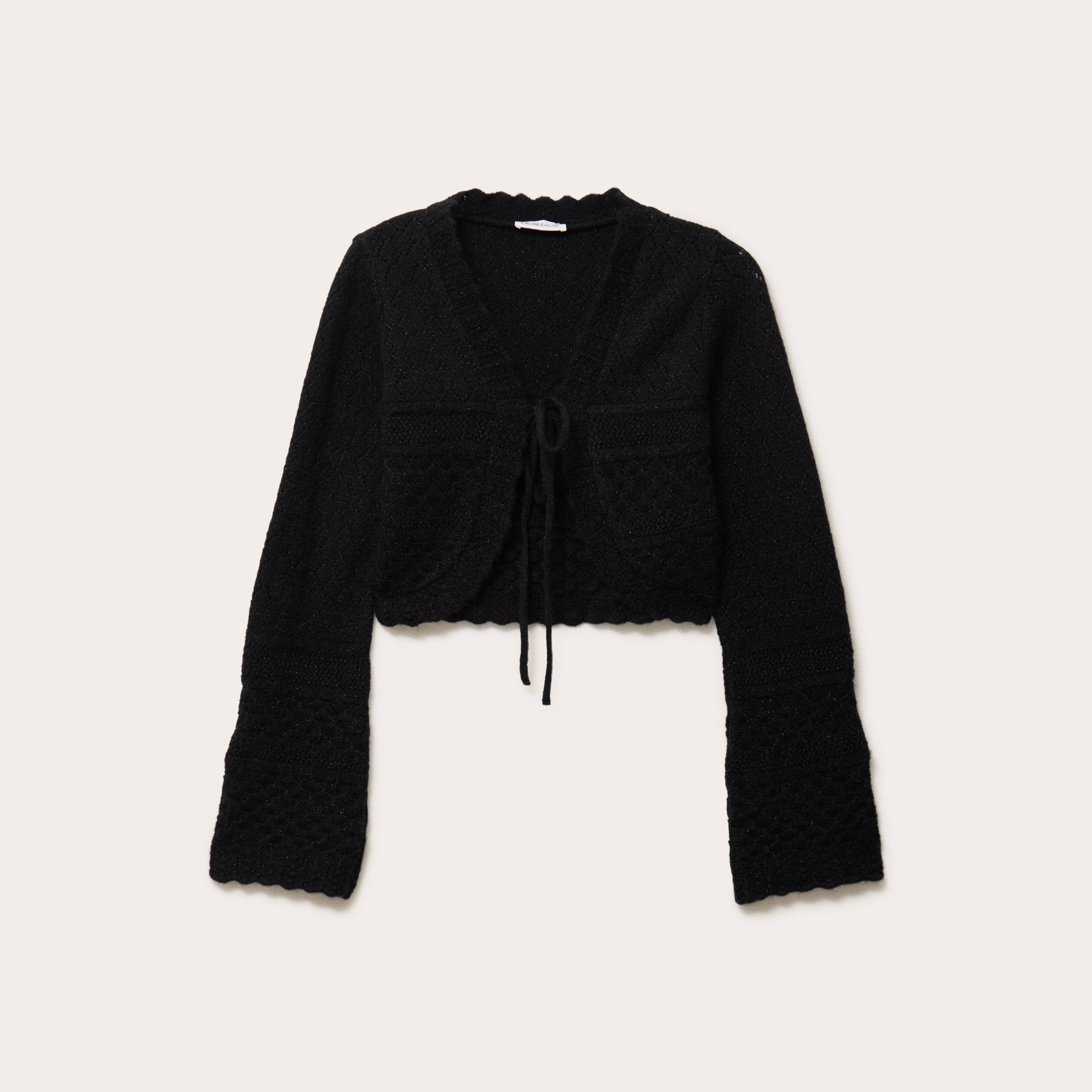 Gilet manches longues noir femme