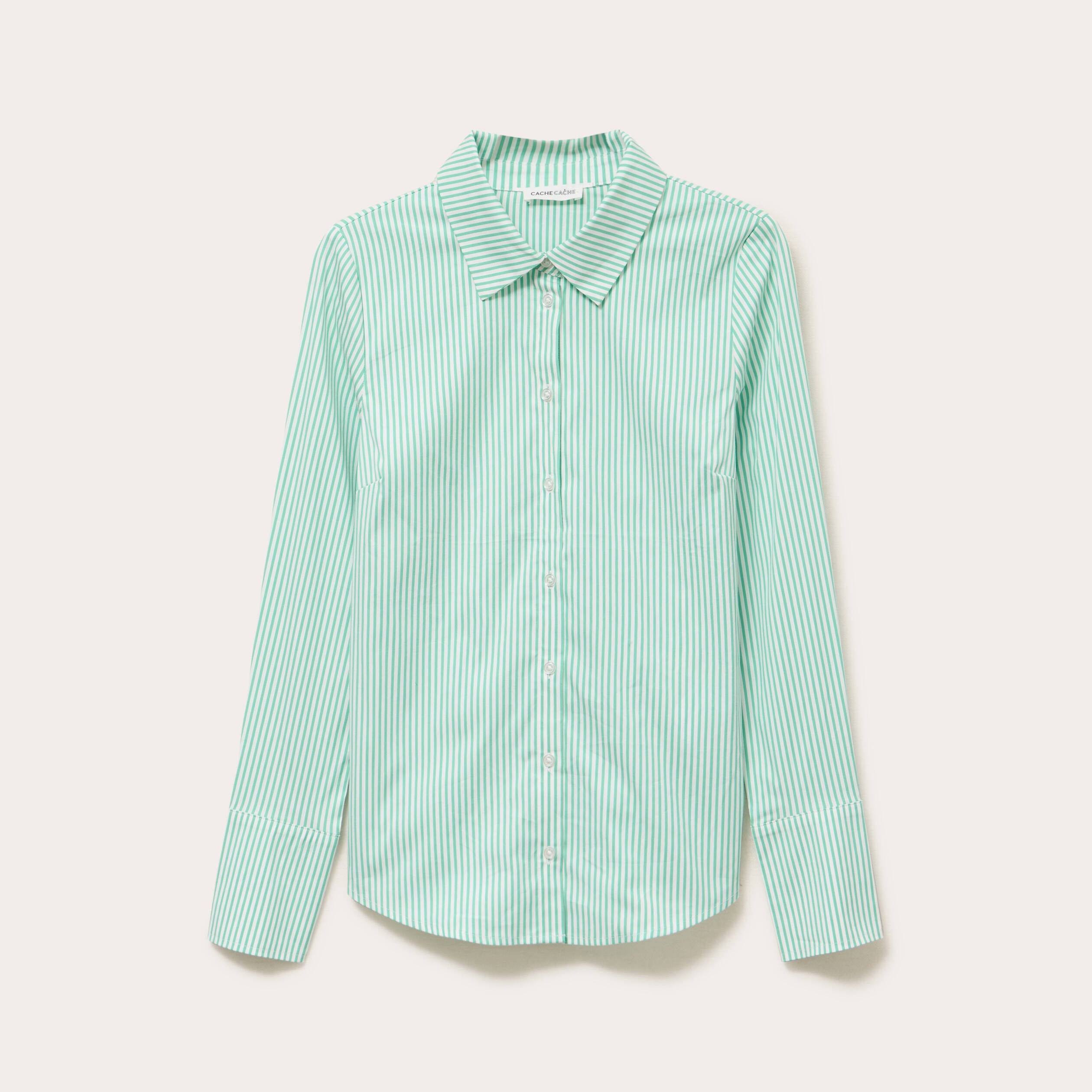 Chemise manches longues vert femme