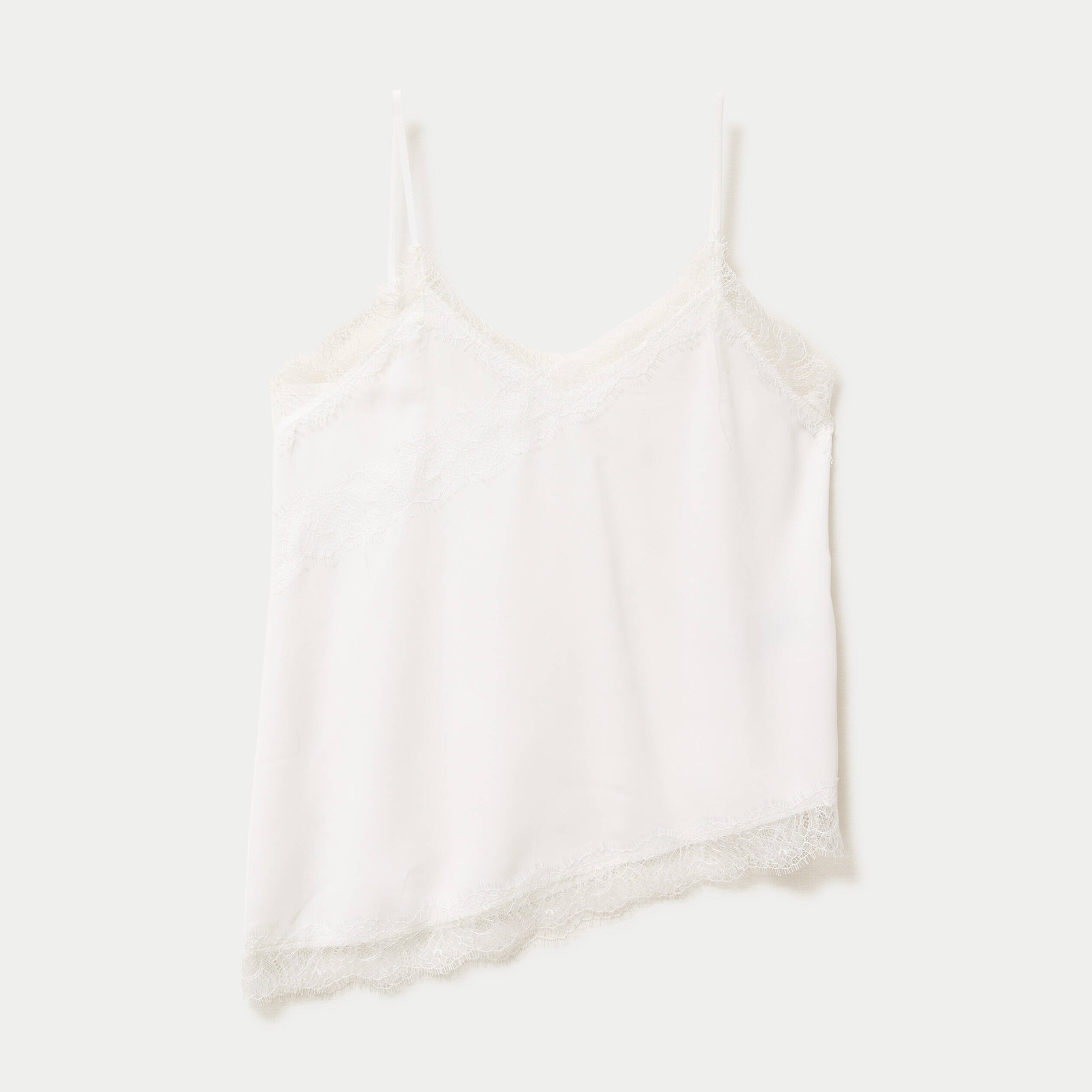 D&eacute;bardeur ajust&eacute; d&eacute;collet&eacute; dentelle blanc femme
