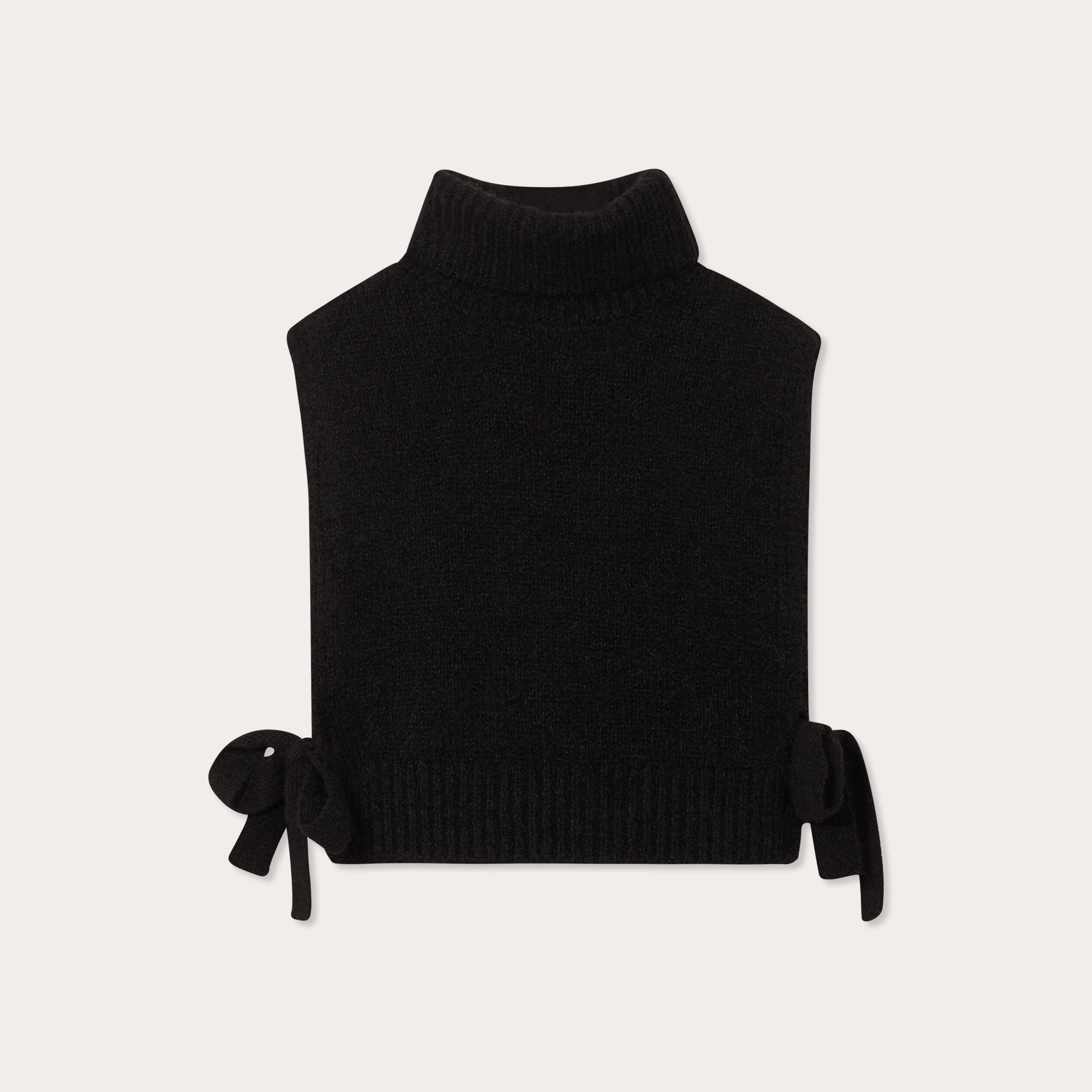 Pull sans manches col roul&eacute; noir femme