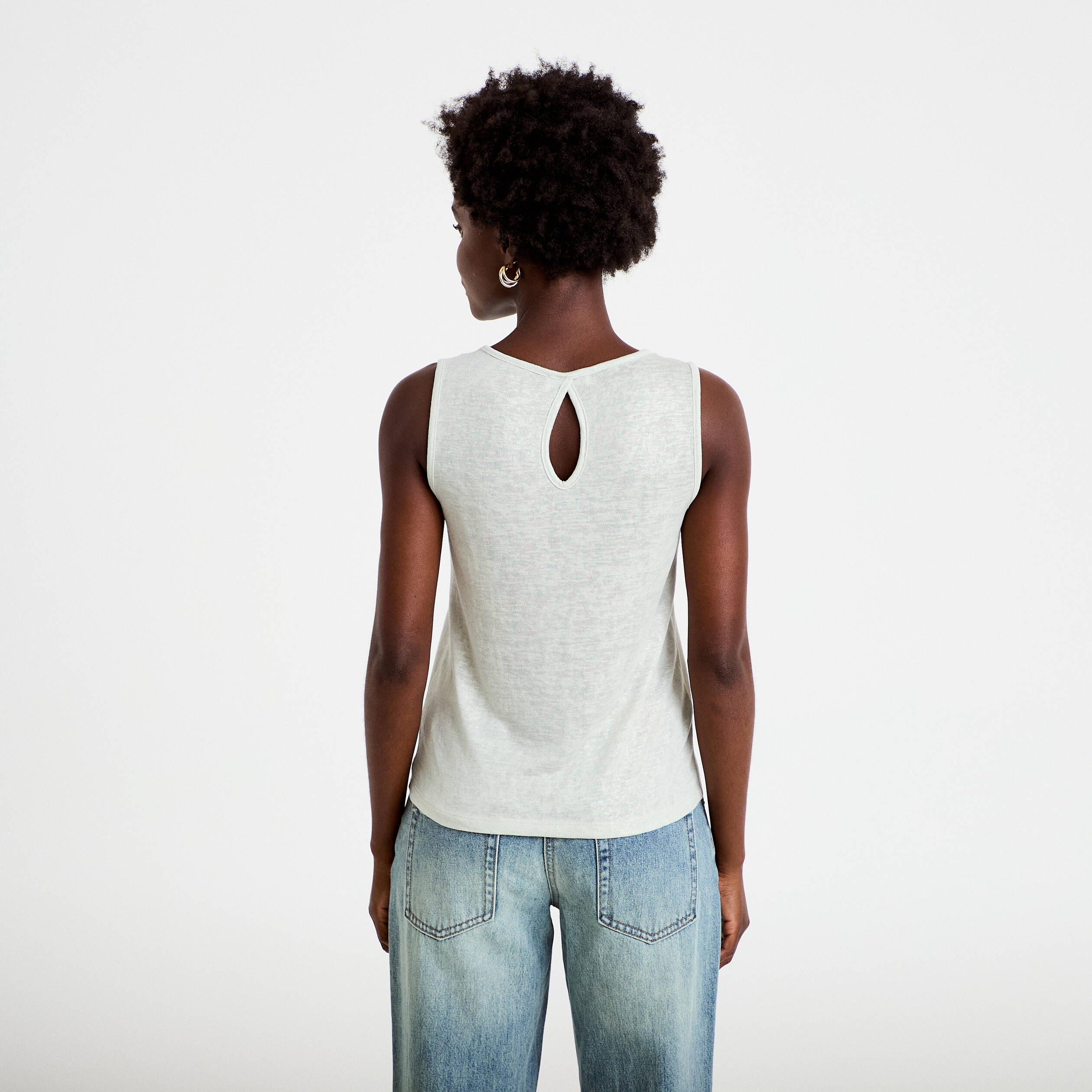 D&eacute;bardeur col v gris argent femme