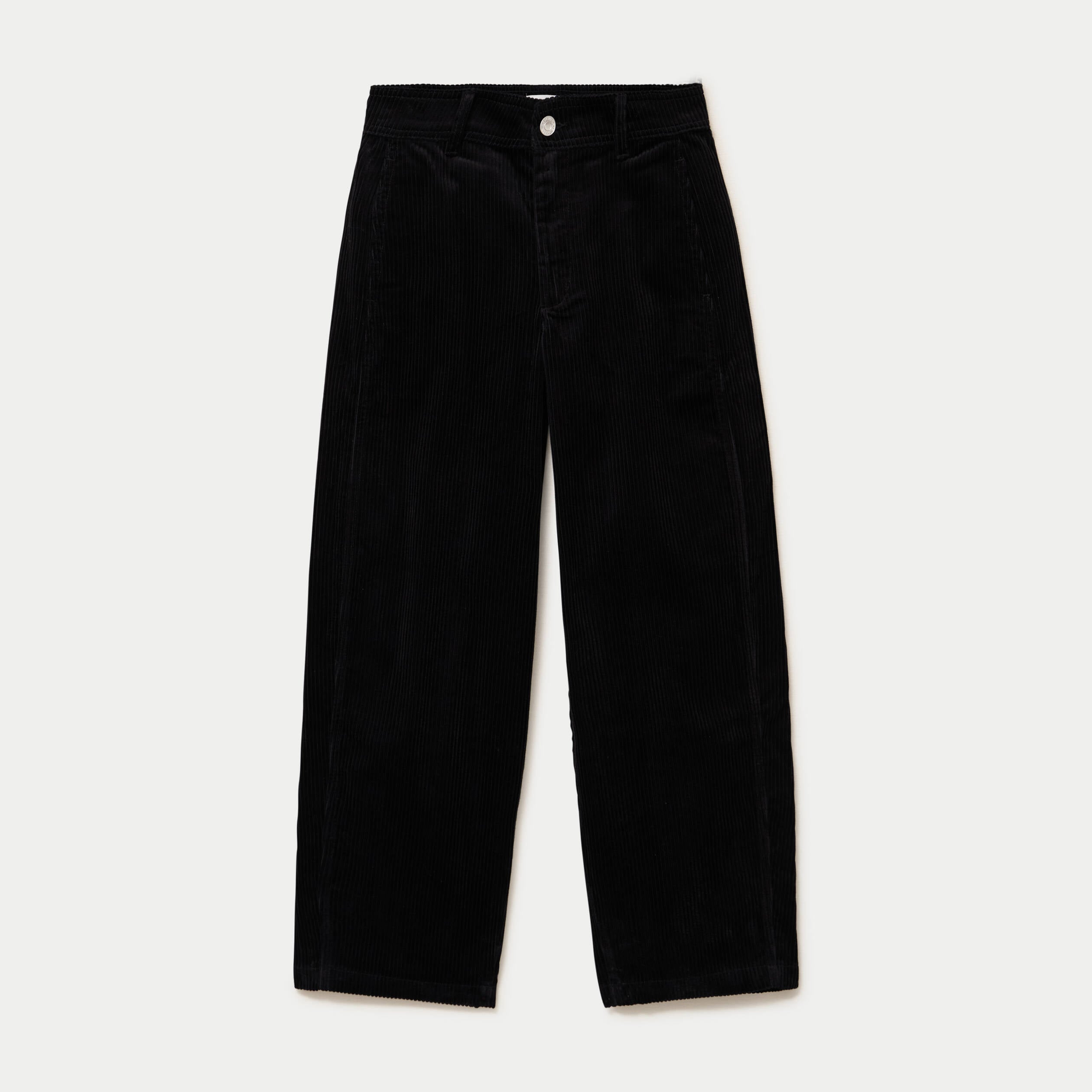 Pantalon chino en velours noir femme