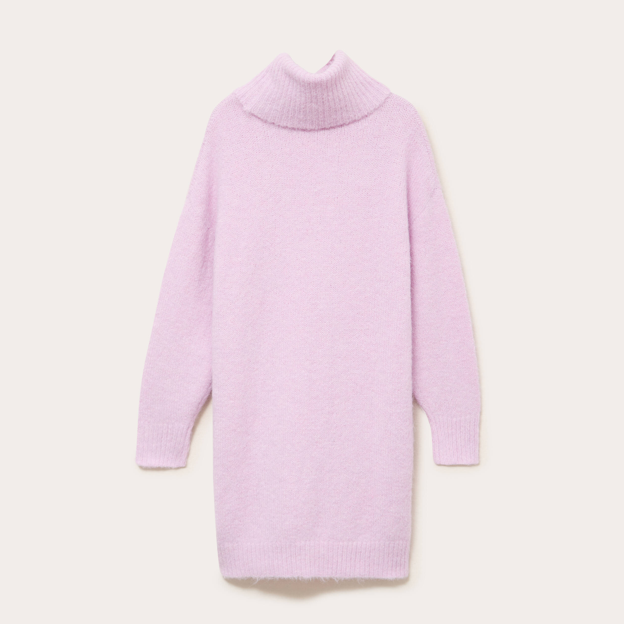Robe pull col roul&eacute; parme femme