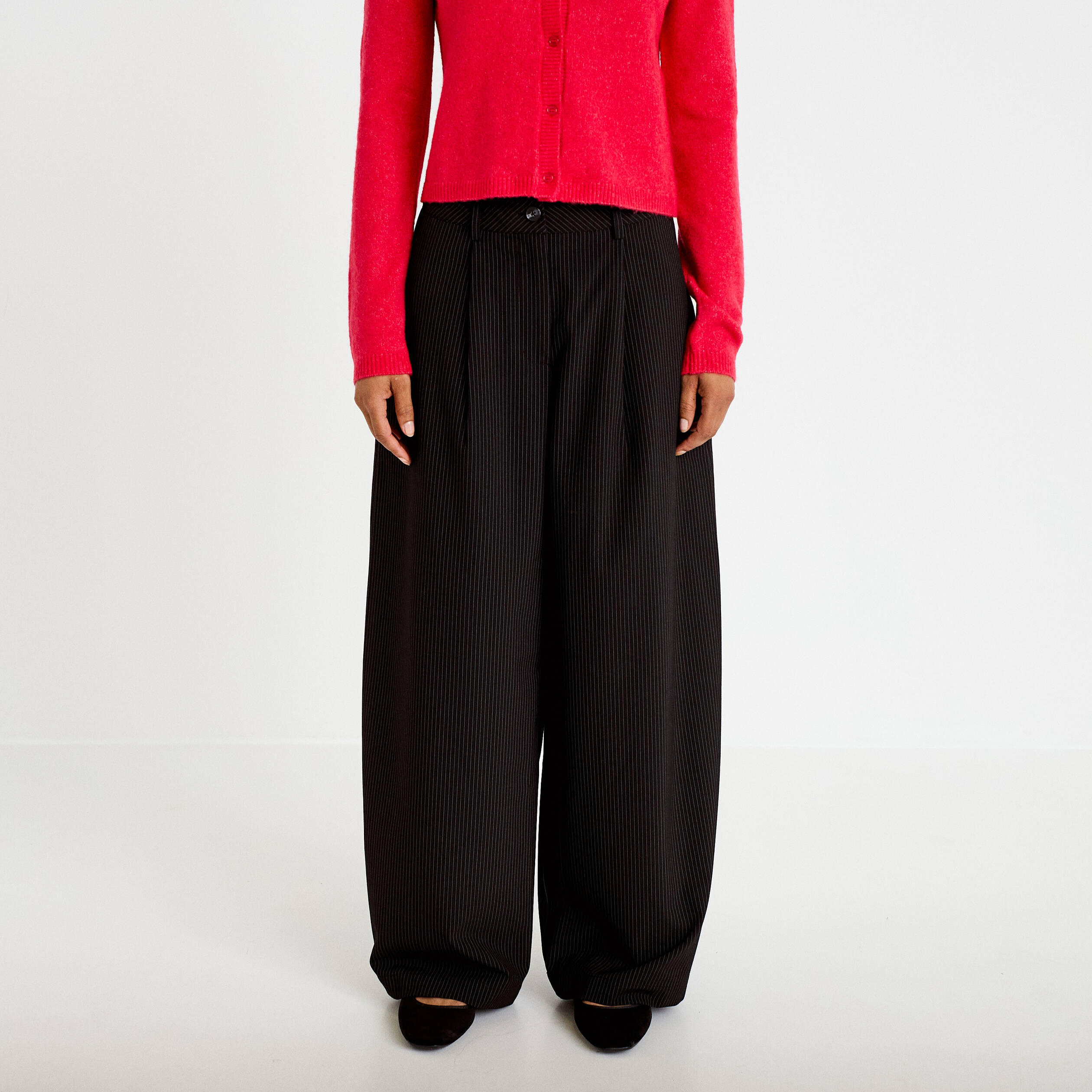 Pantalon bootcut taille standard noir femme