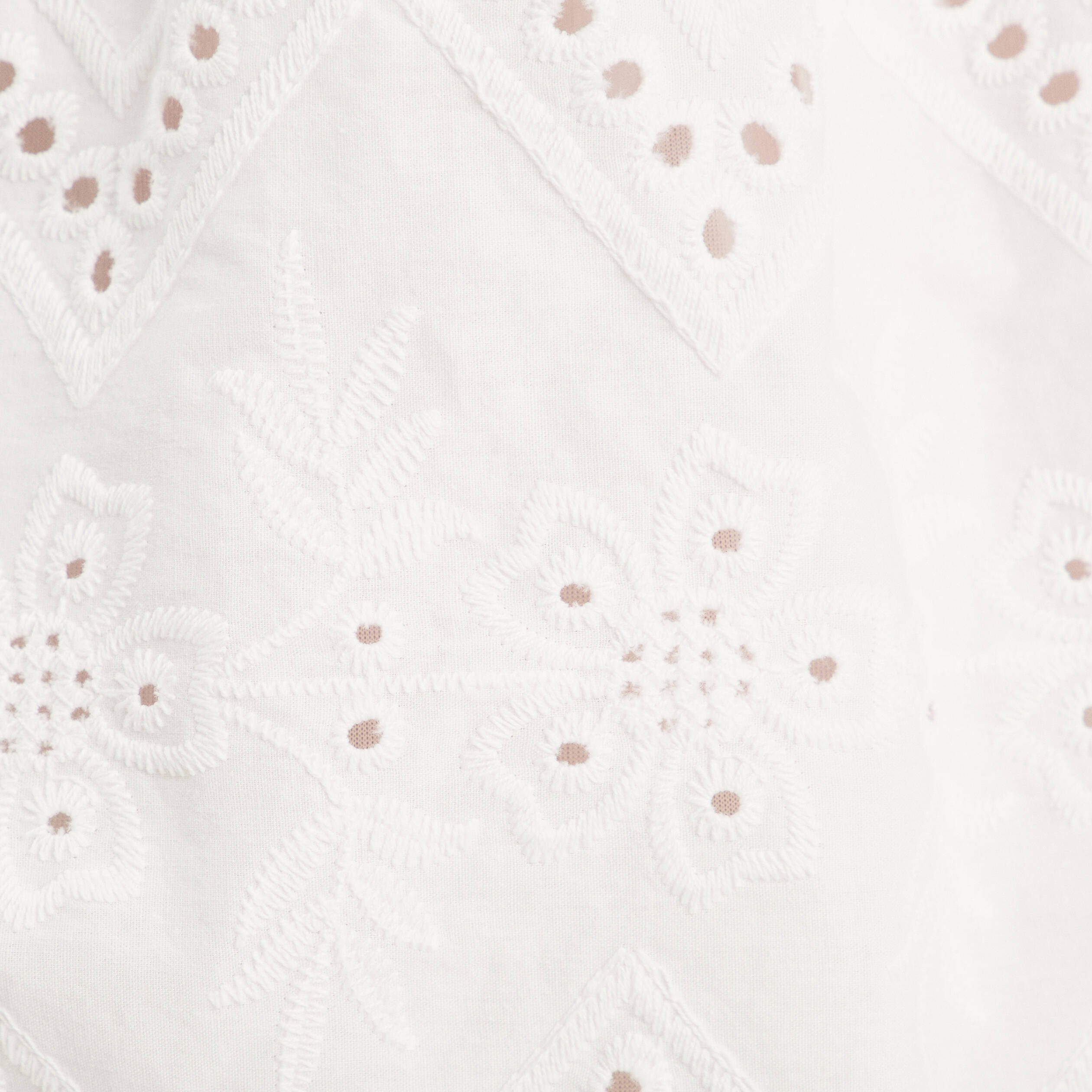 Robe &eacute;vas&eacute;e broderie anglaise blanc femme